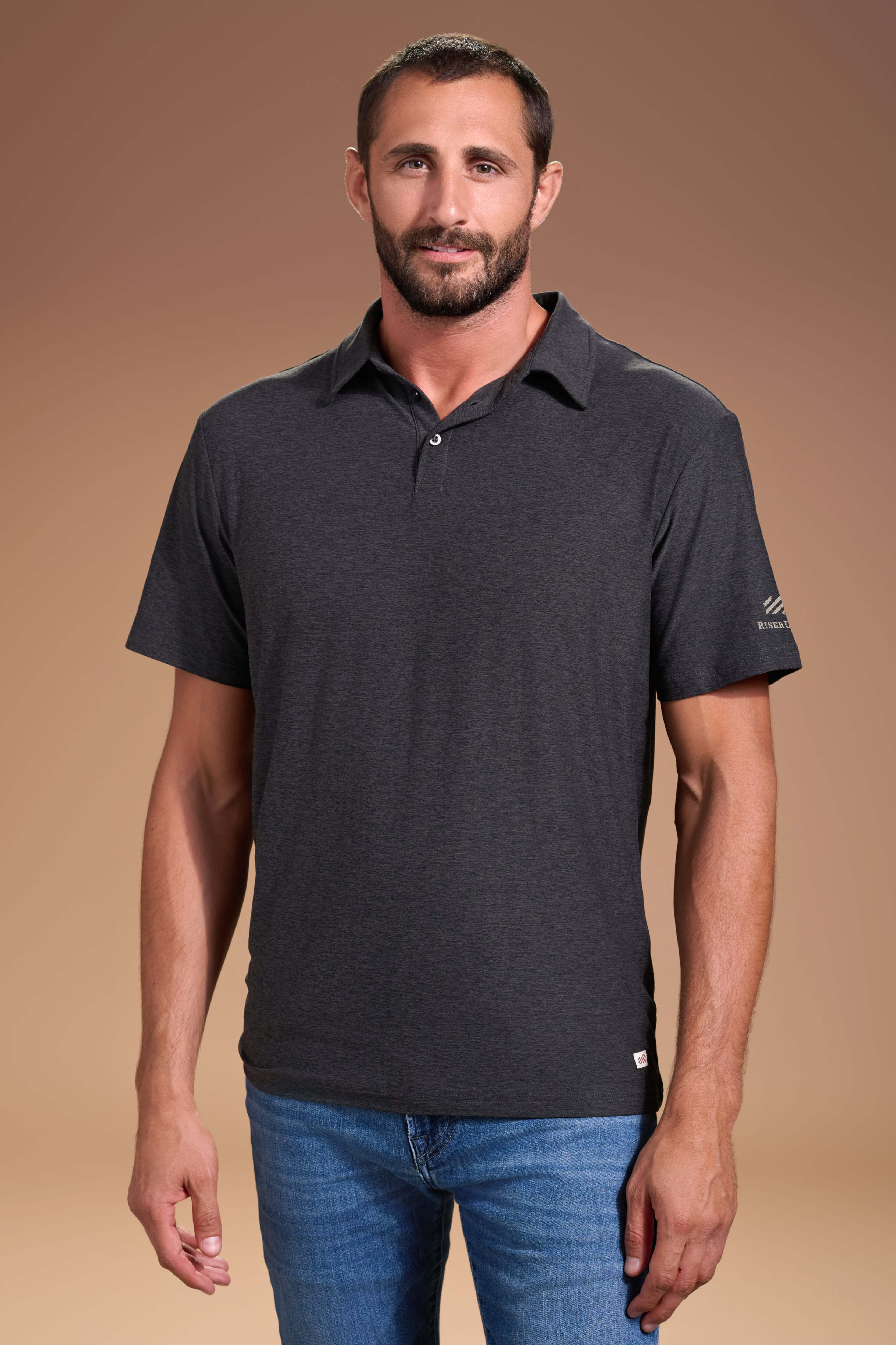 DARN NICE Polo Mens Charcoal Signature #color_charcoal