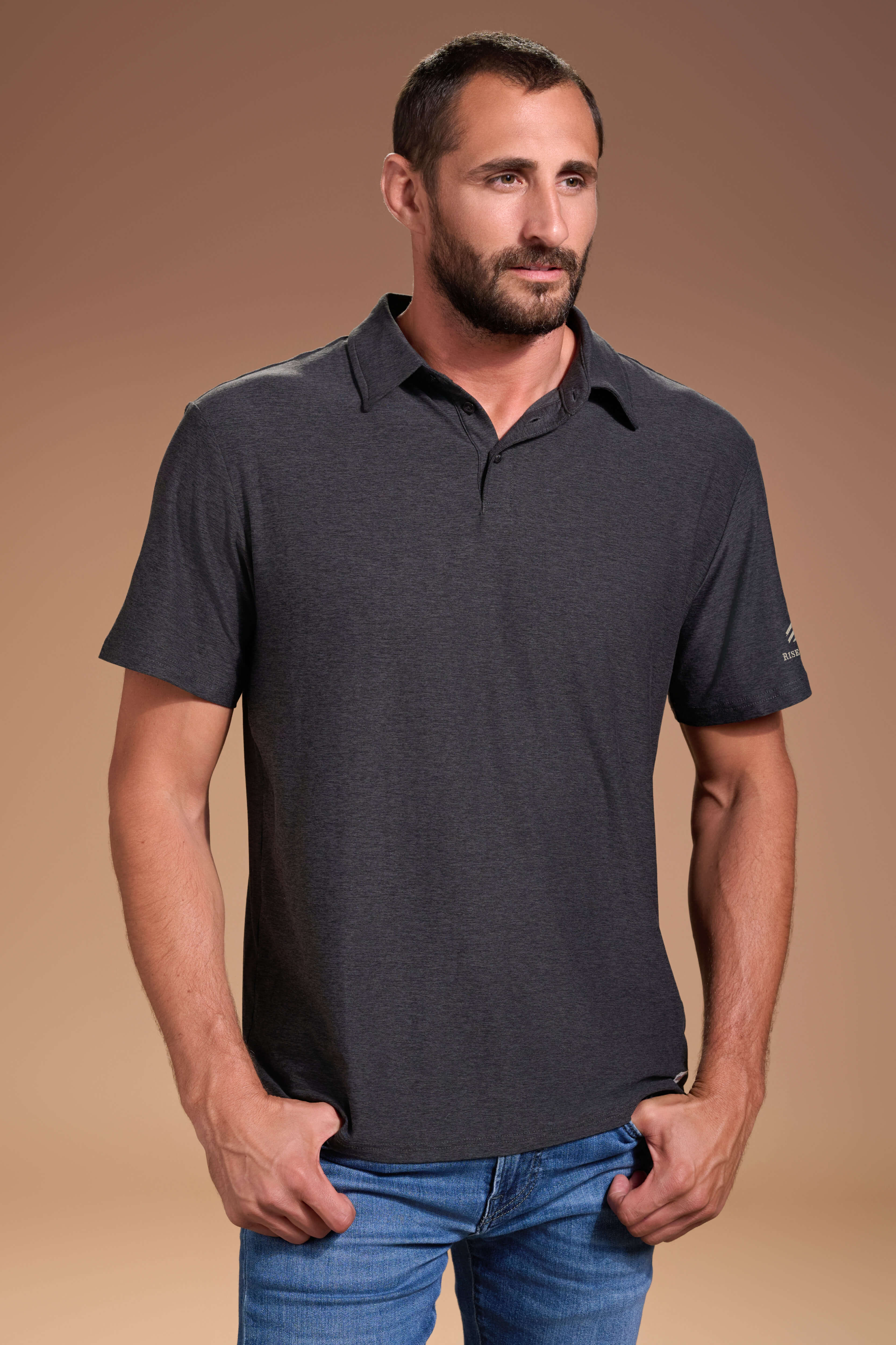 DARN NICE Polo Mens Charcoal Signature #color_charcoal