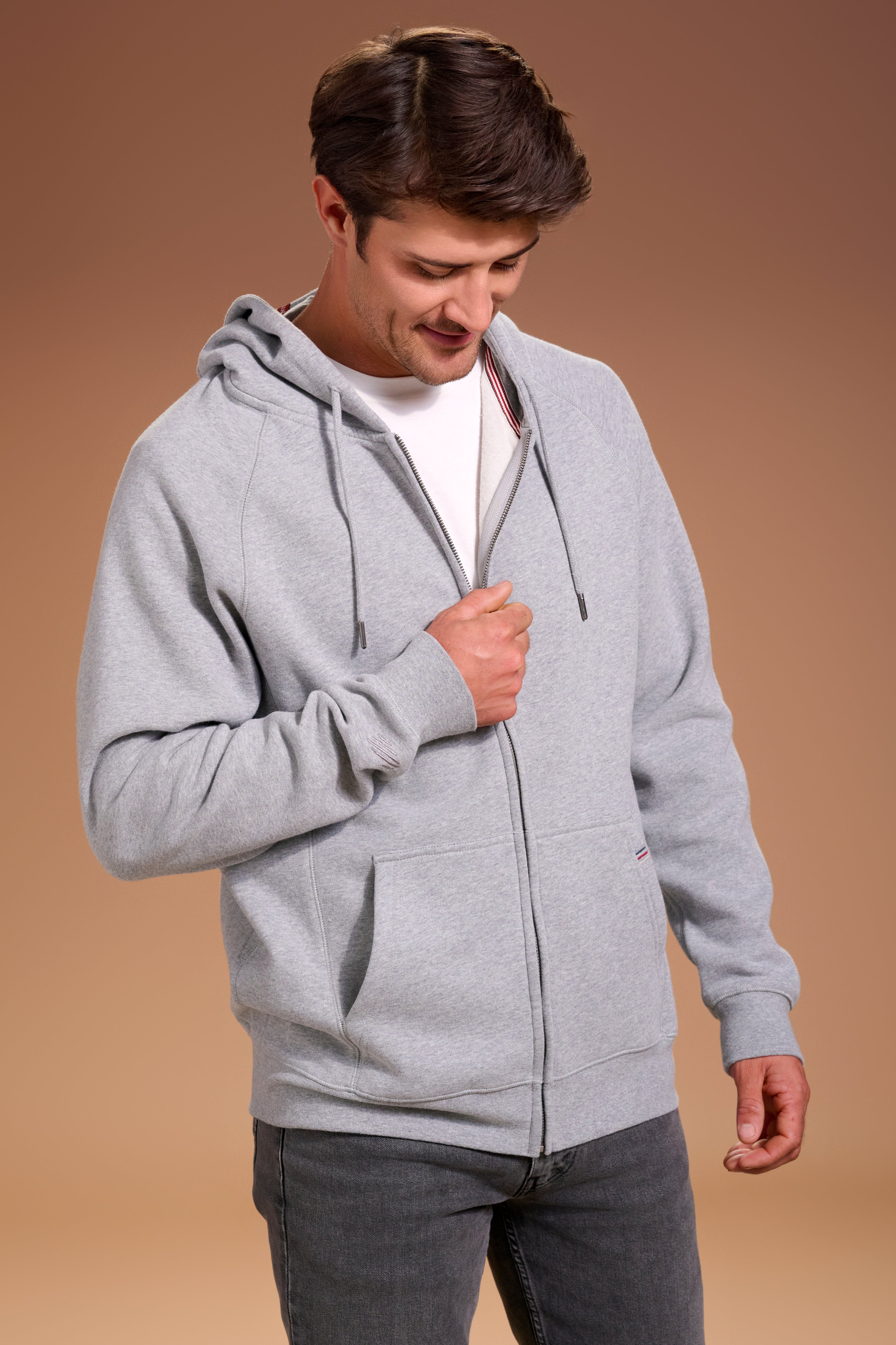 Flagship Full Zip Hoodie Mens #color_light grey