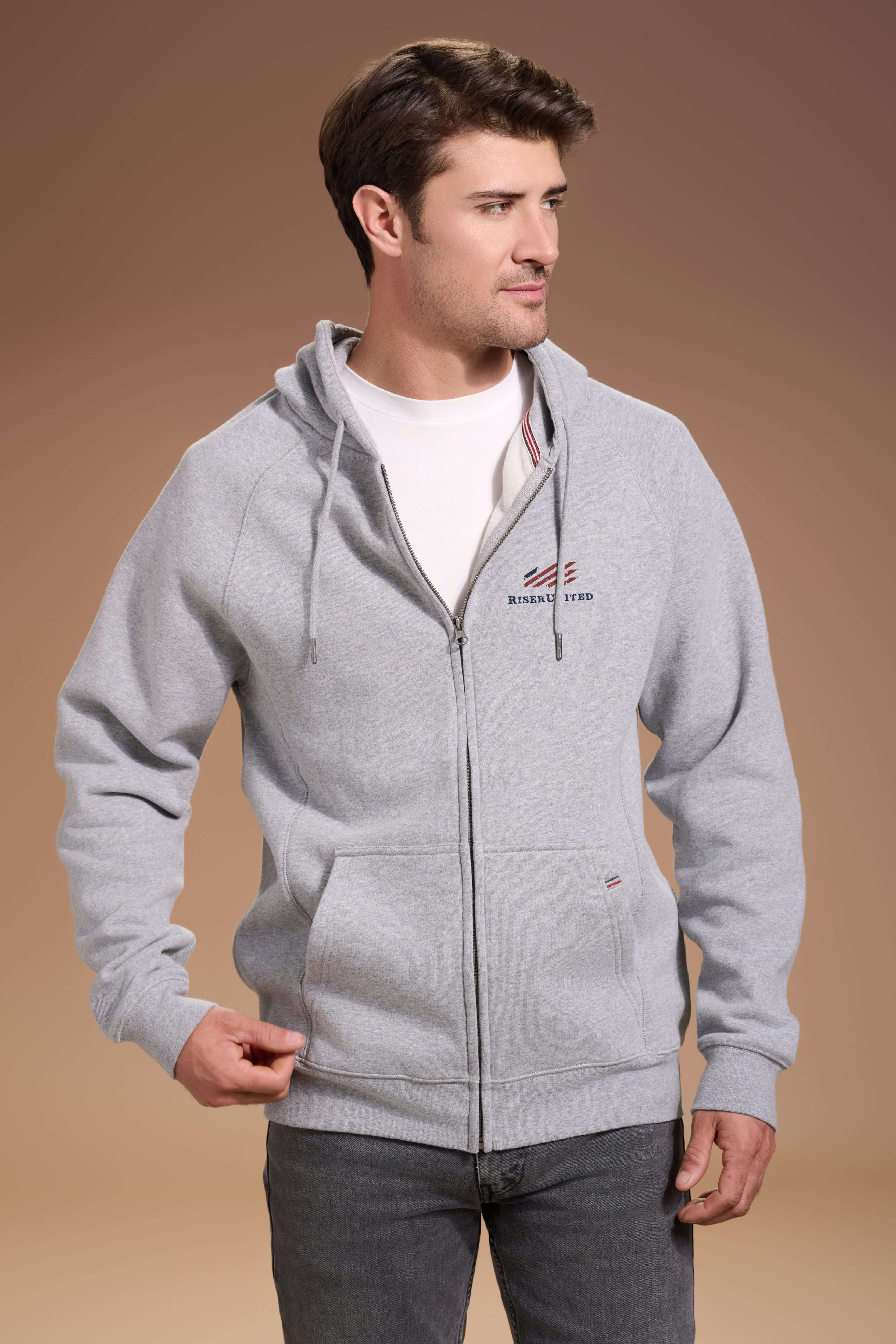 FLAGSHIP-Full-Zip-Hoodie-Mens-Light-Grey-Signature #color_light grey