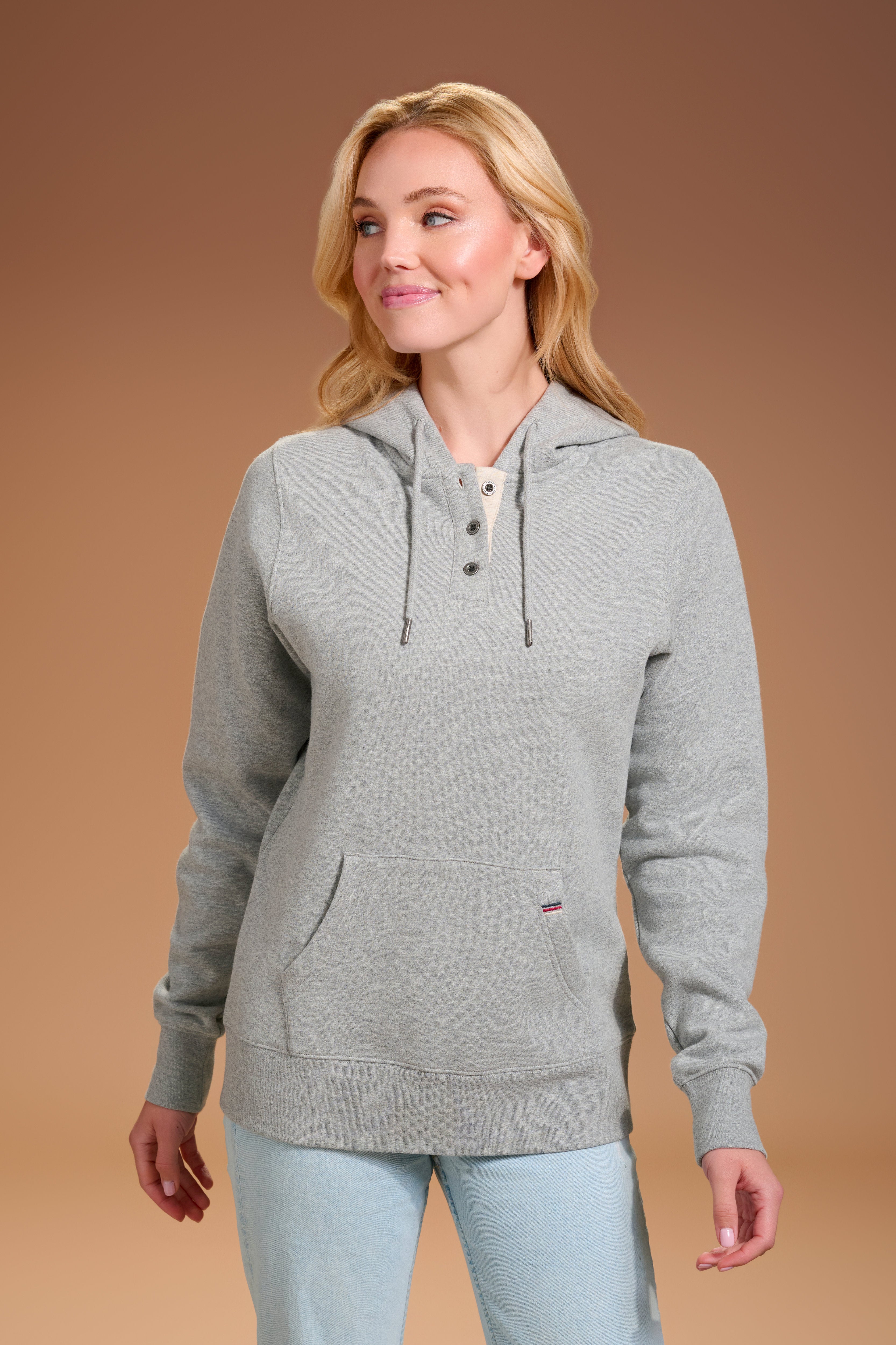 Flagship Henley Hoodie Womens #color_light grey