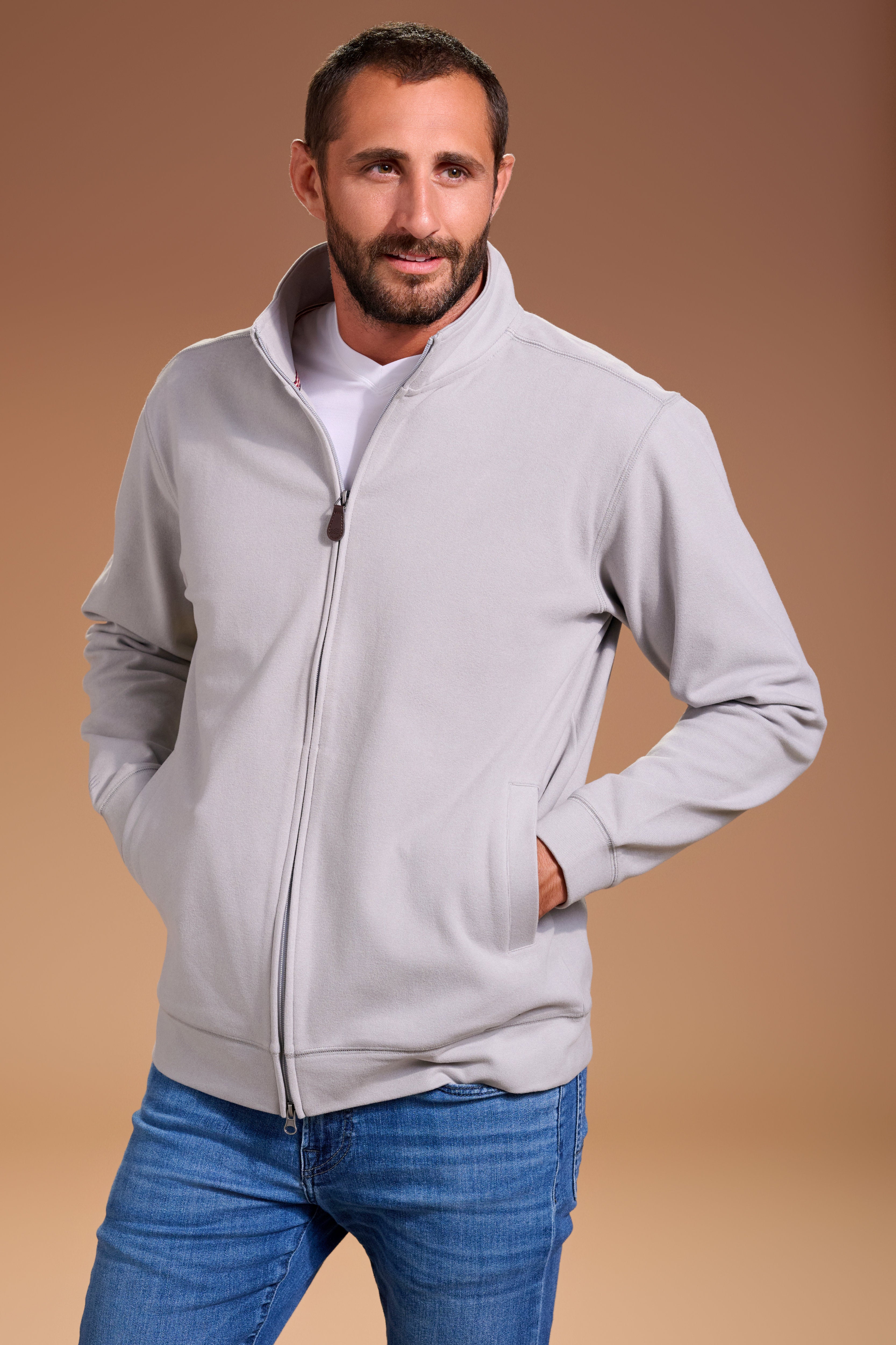 Raider Full Zip Mens #color_light grey