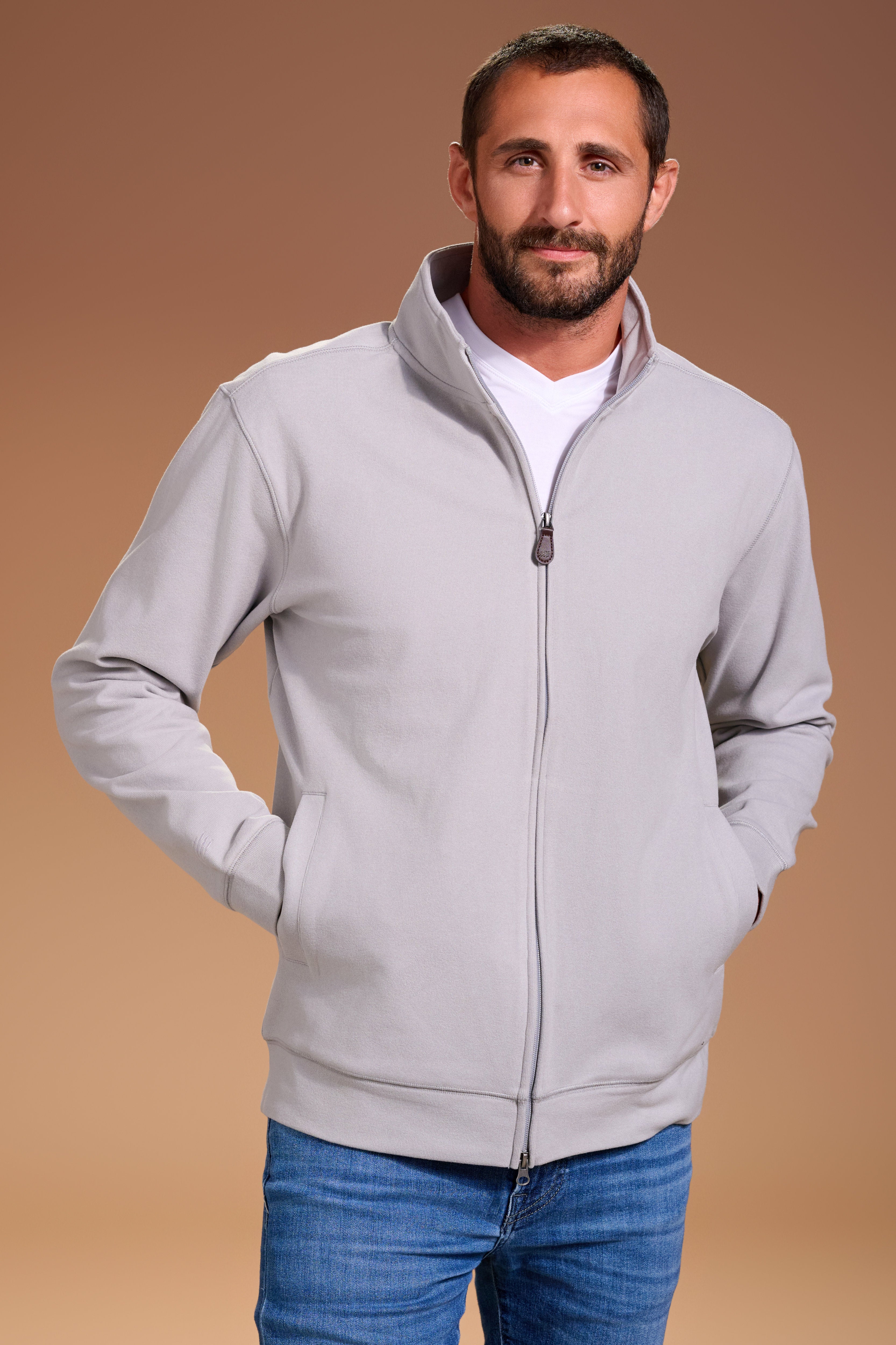 Raider Full Zip Mens #color_light grey