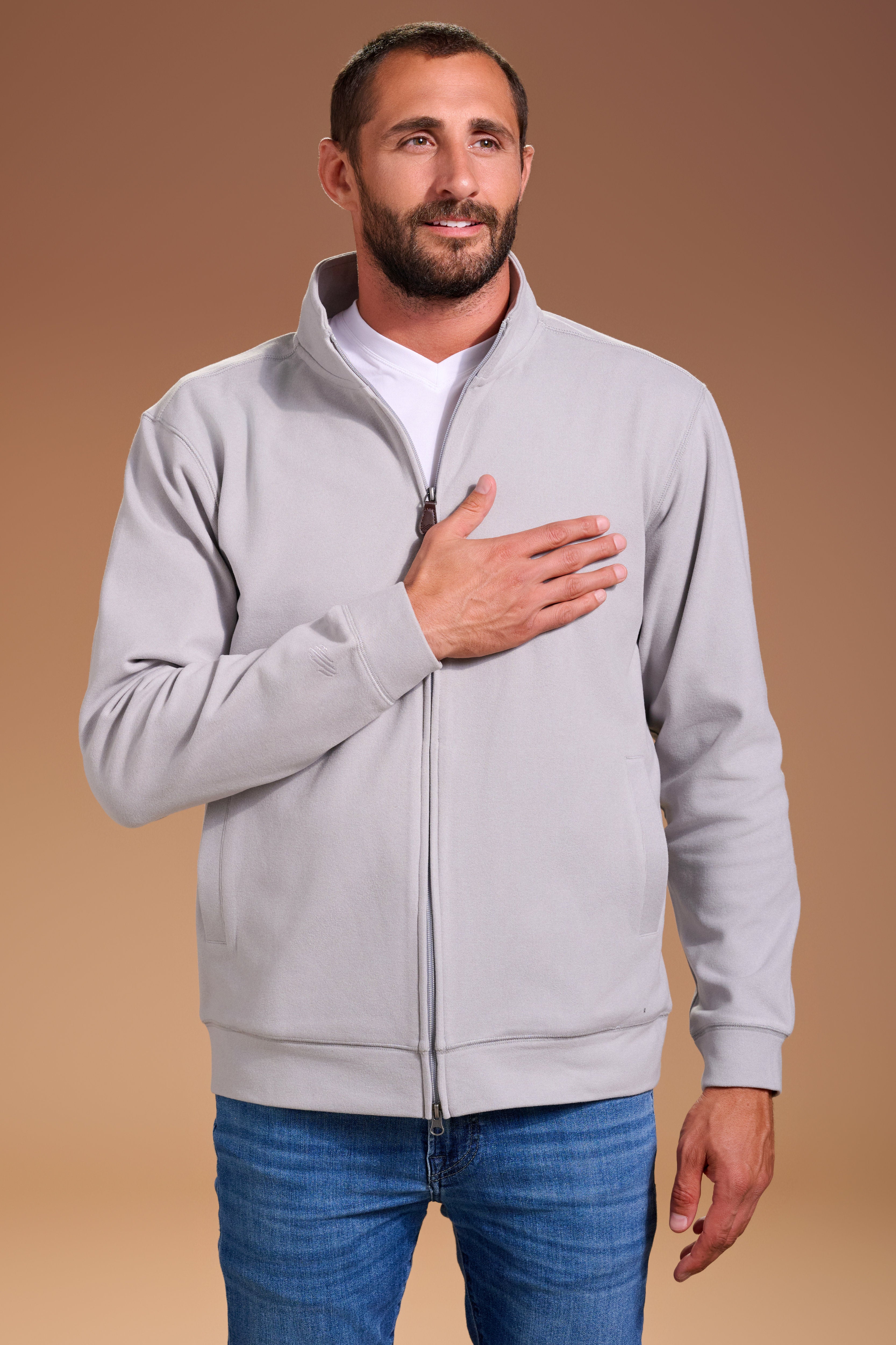 Raider Full Zip Mens #color_light grey