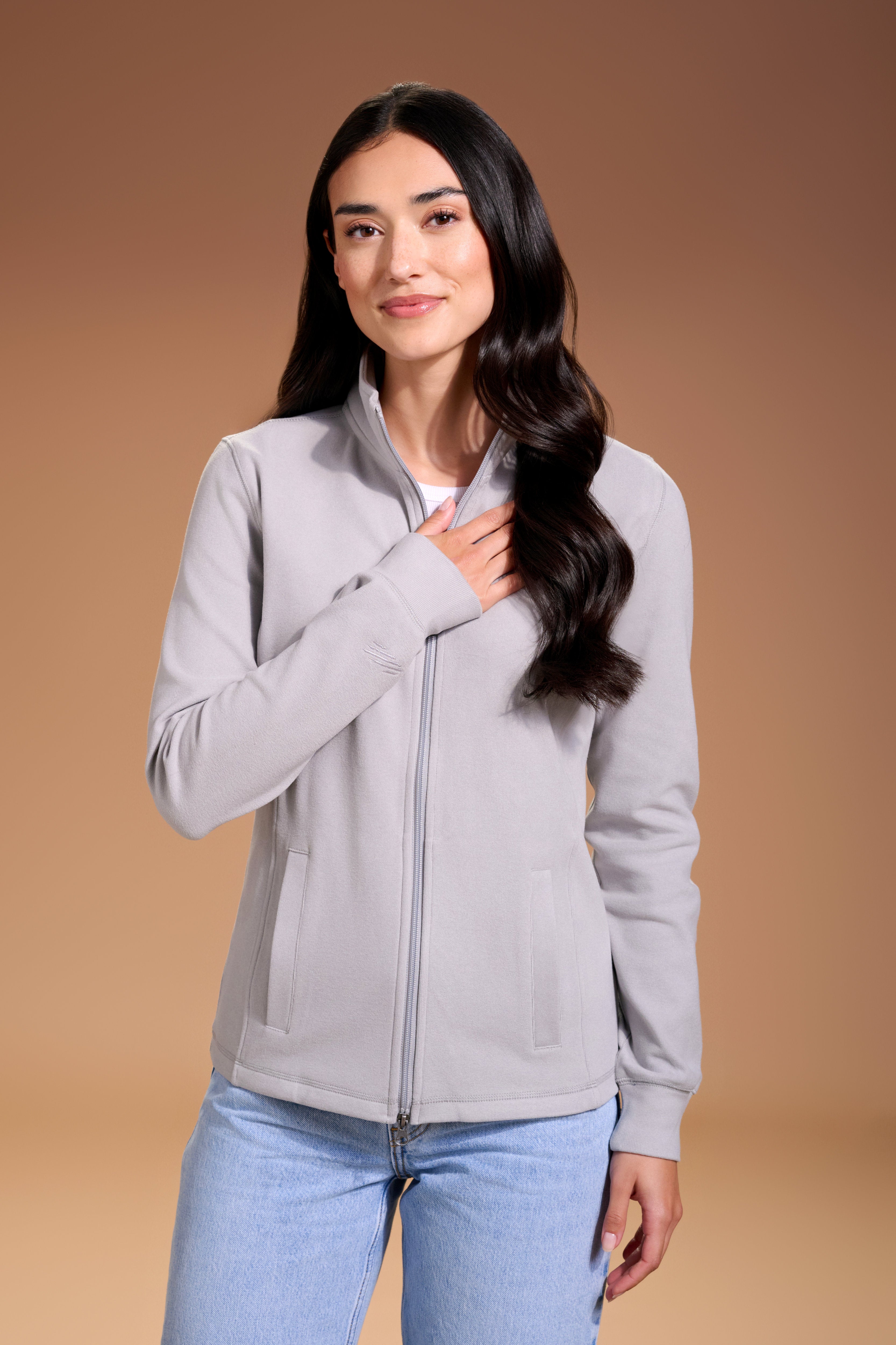 Raider Full Zip Womens #color_light grey