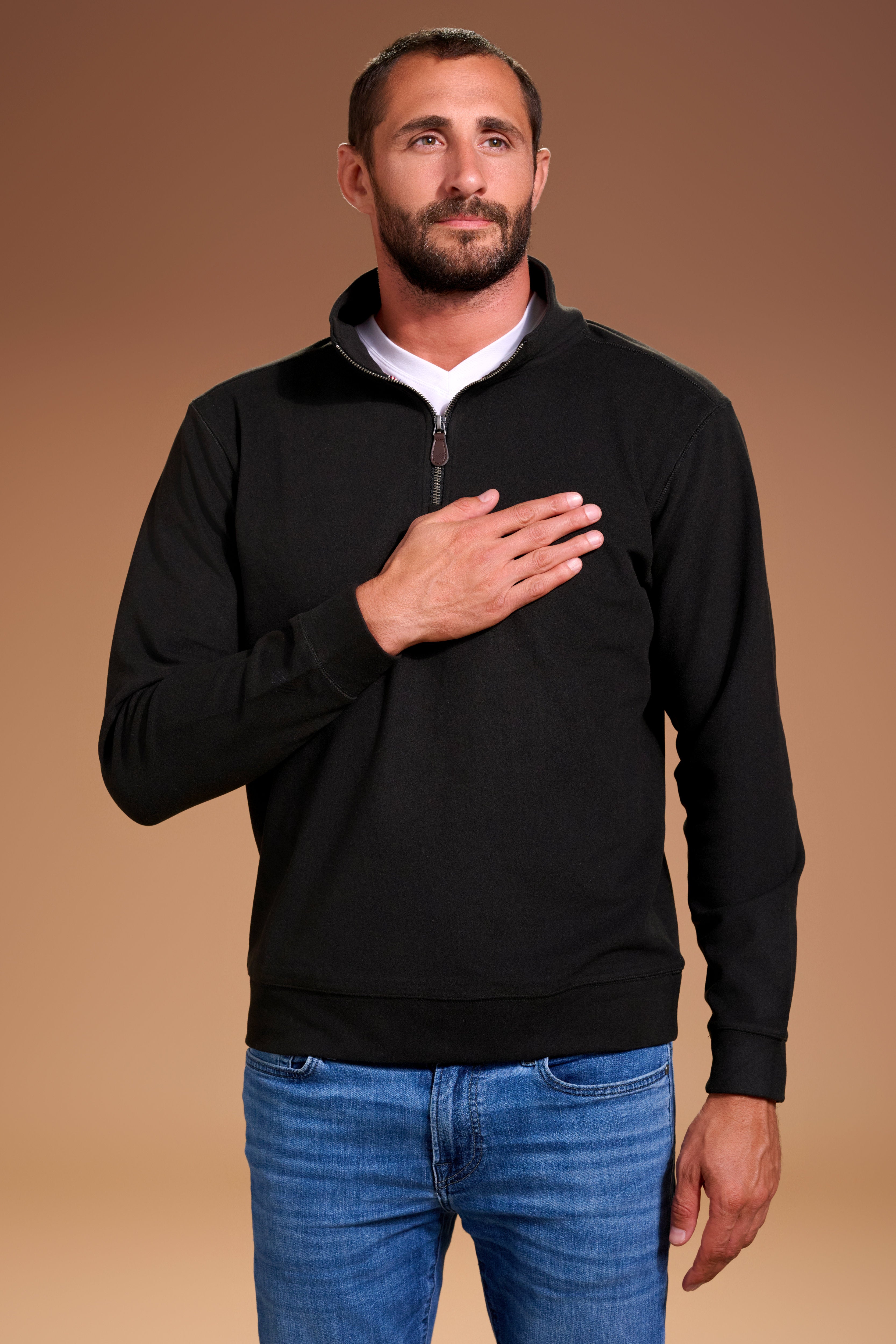 Raider Quarter Zip Mens #color_black