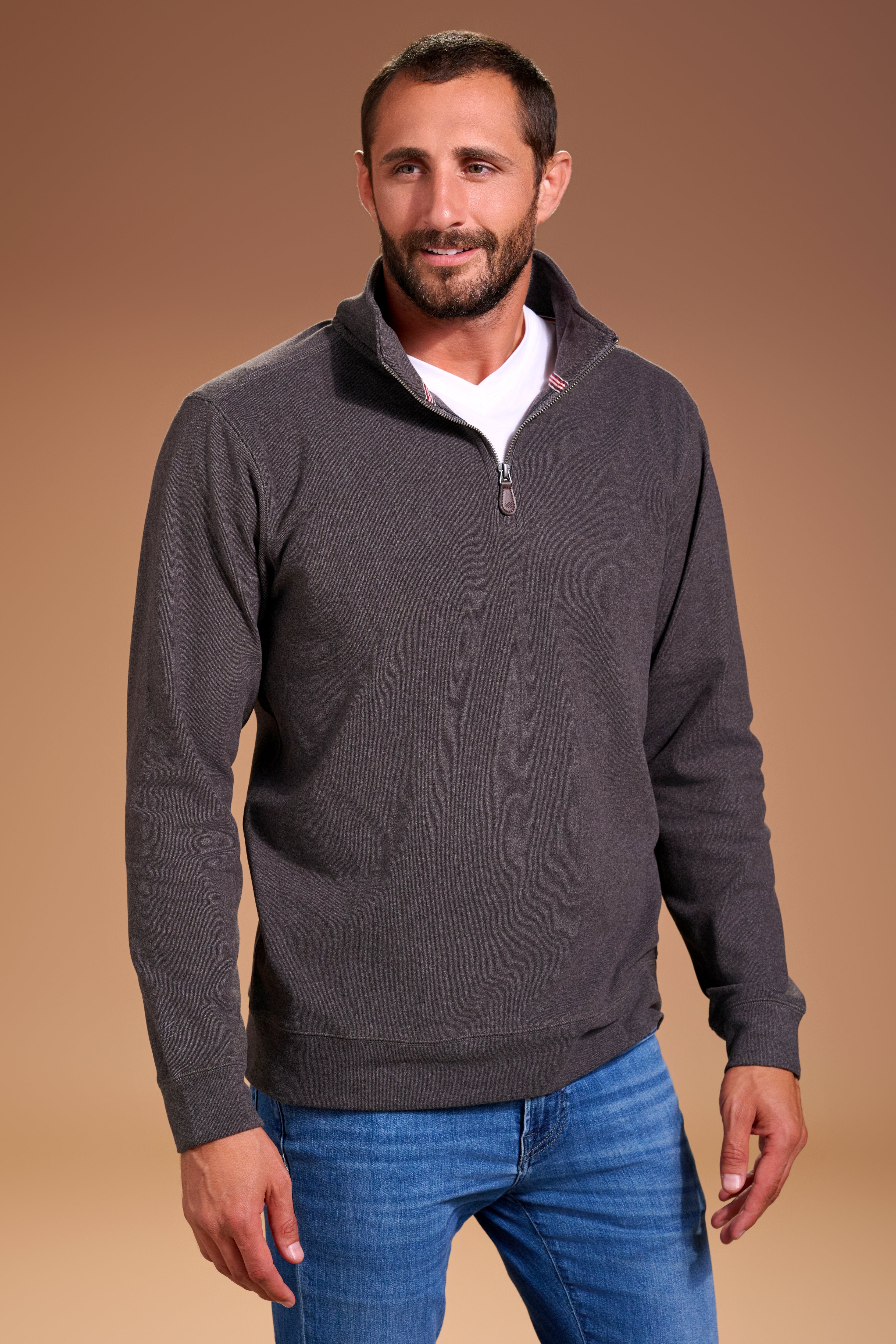Raider Quarter Zip Mens #color_charcoal