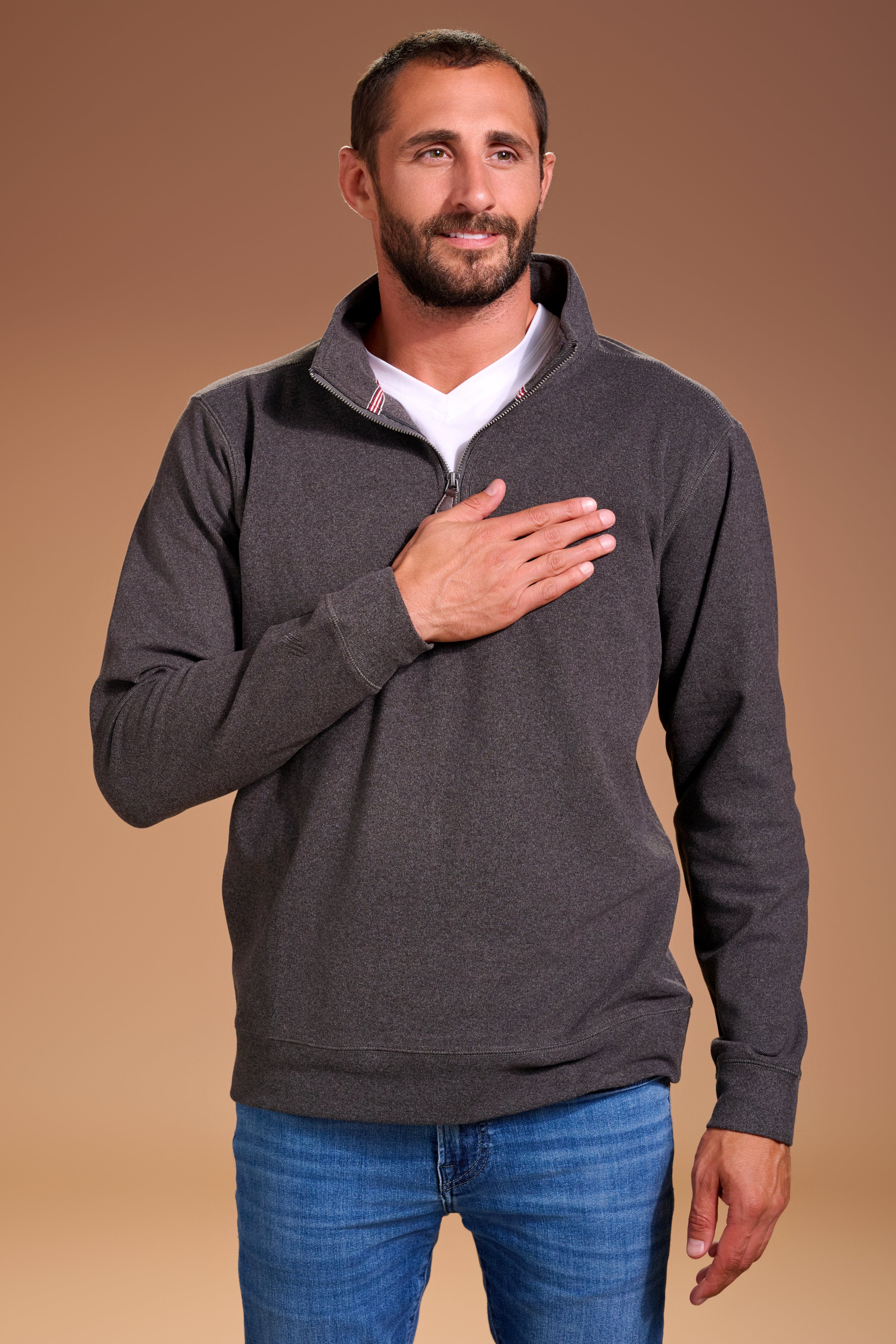 Raider Quarter Zip Mens #color_charcoal