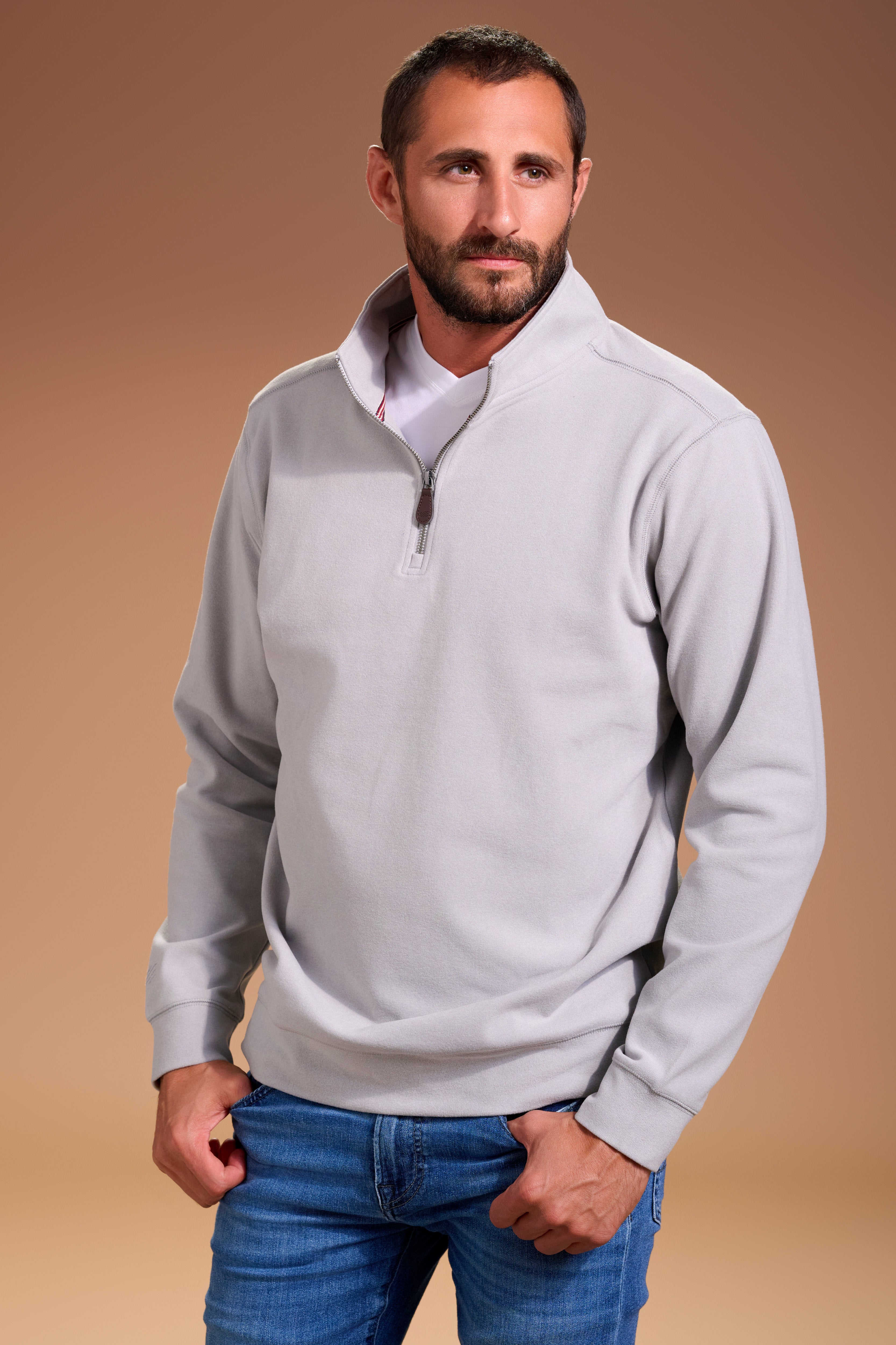 Raider Quarter Zip Mens #color_light grey