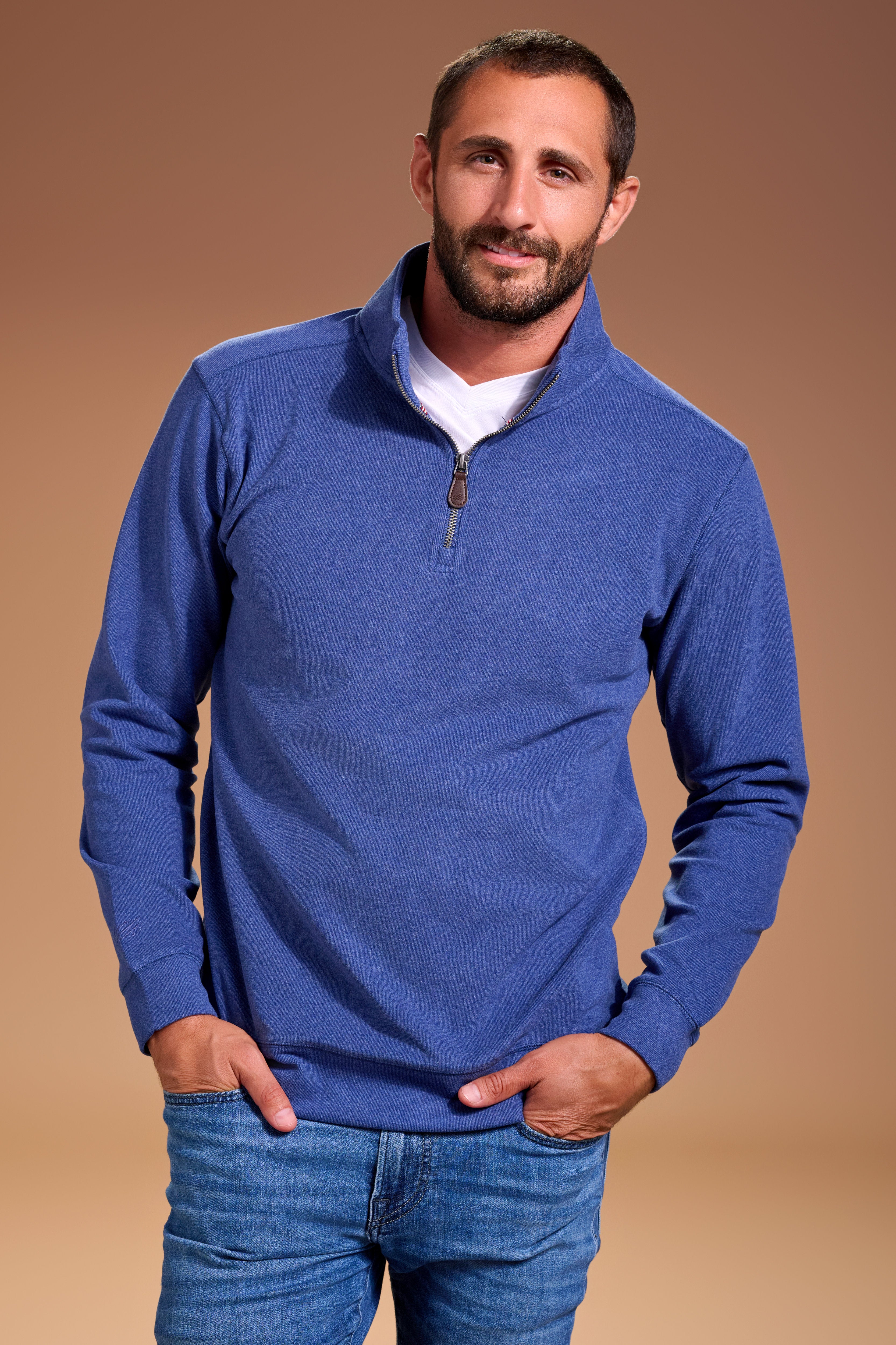 Raider Quarter Zip Mens #color_vintage navy