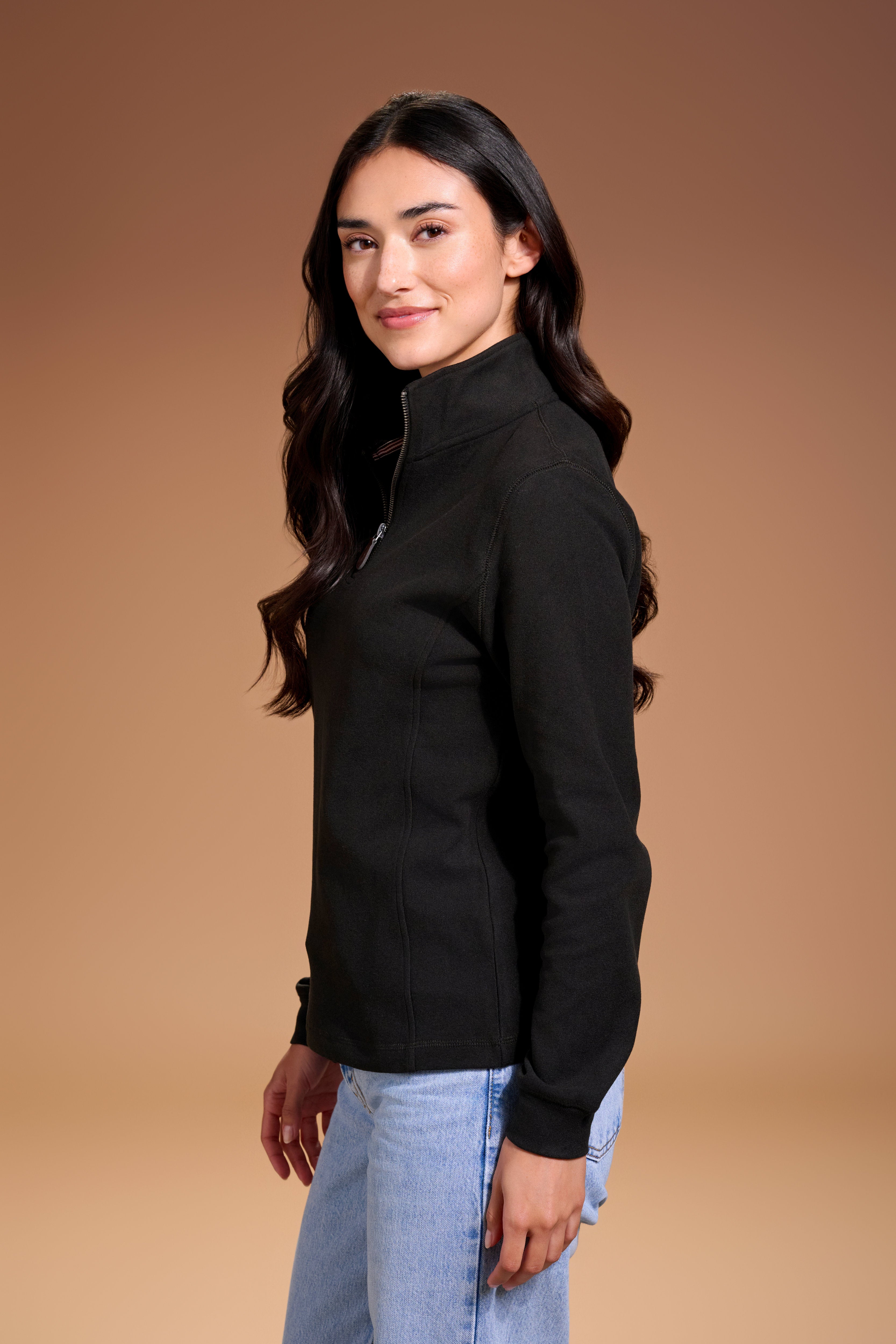Raider Quarter Zip Womens #color_black