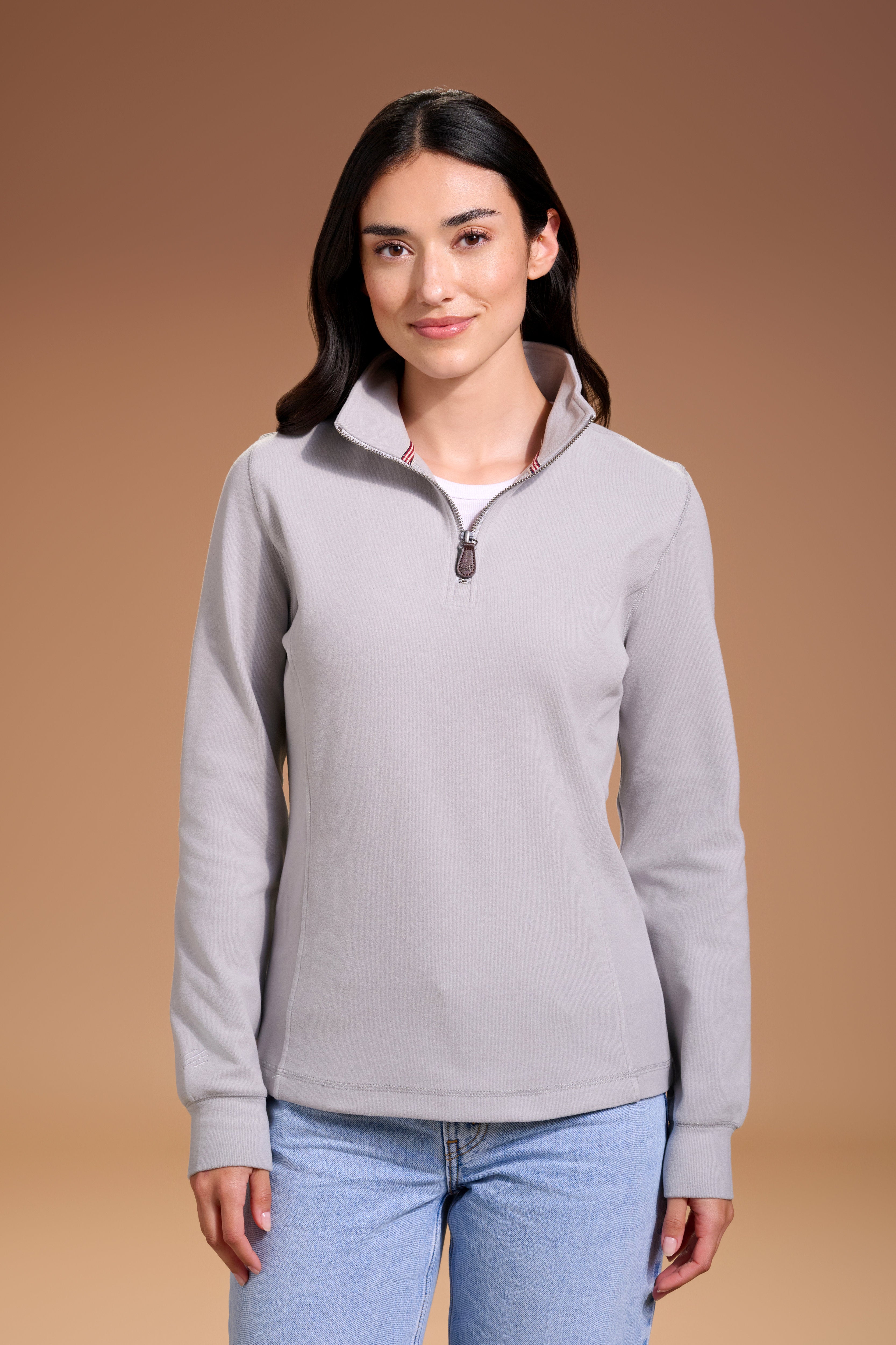 Raider Quarter Zip Womens #color_light grey