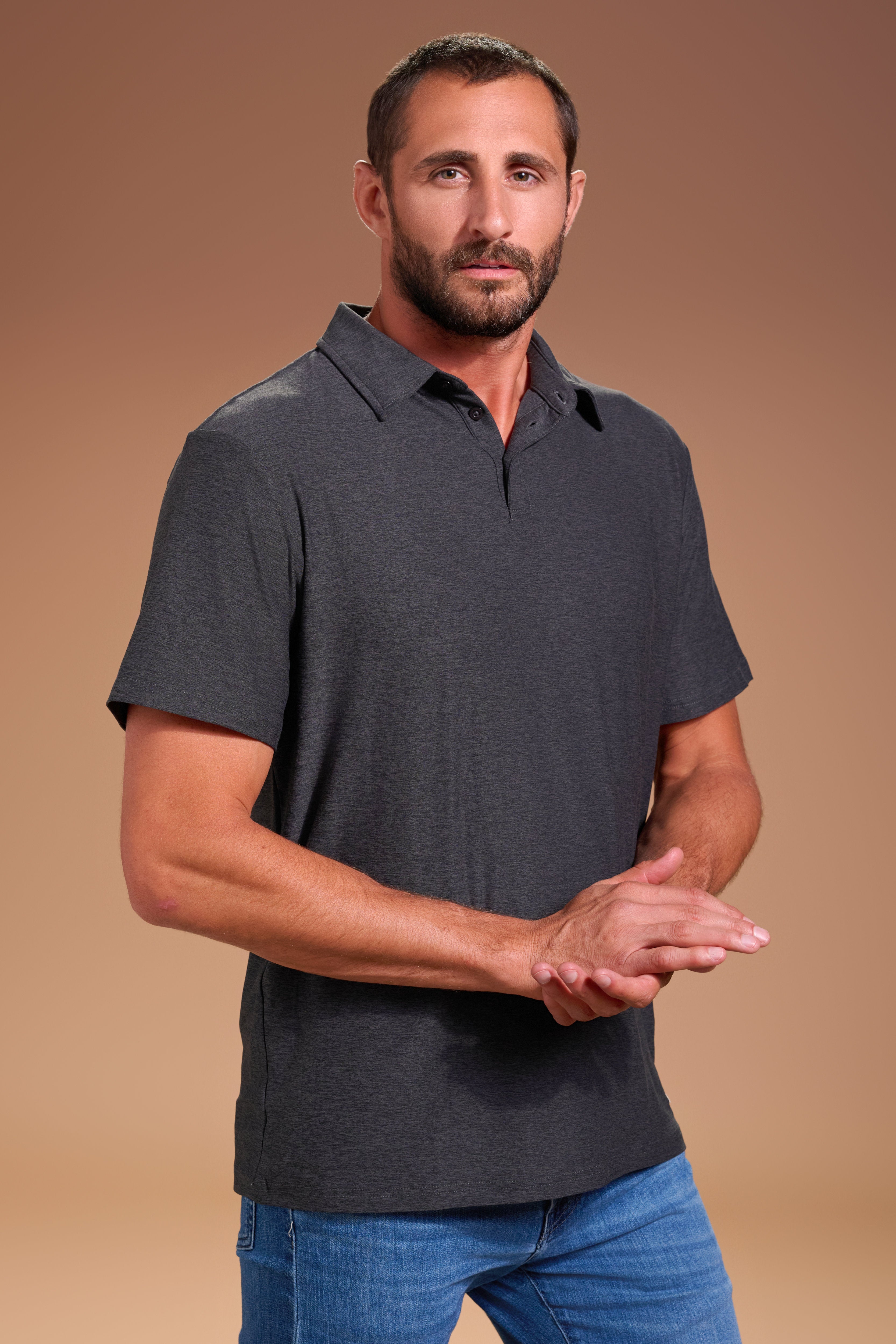 Darn Nice Polo Mens #color_charcoal