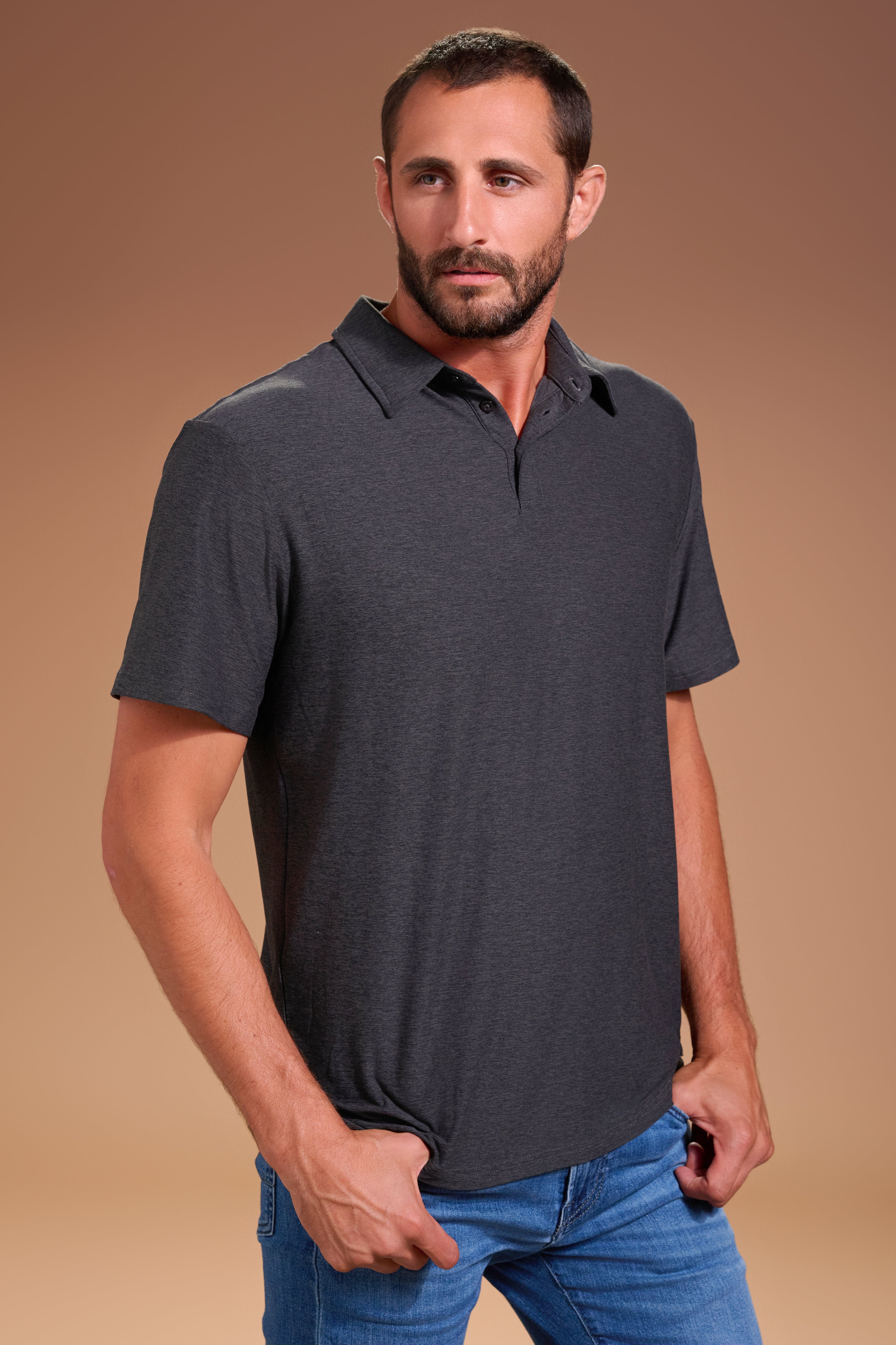 Darn Nice Polo Mens #color_charcoal