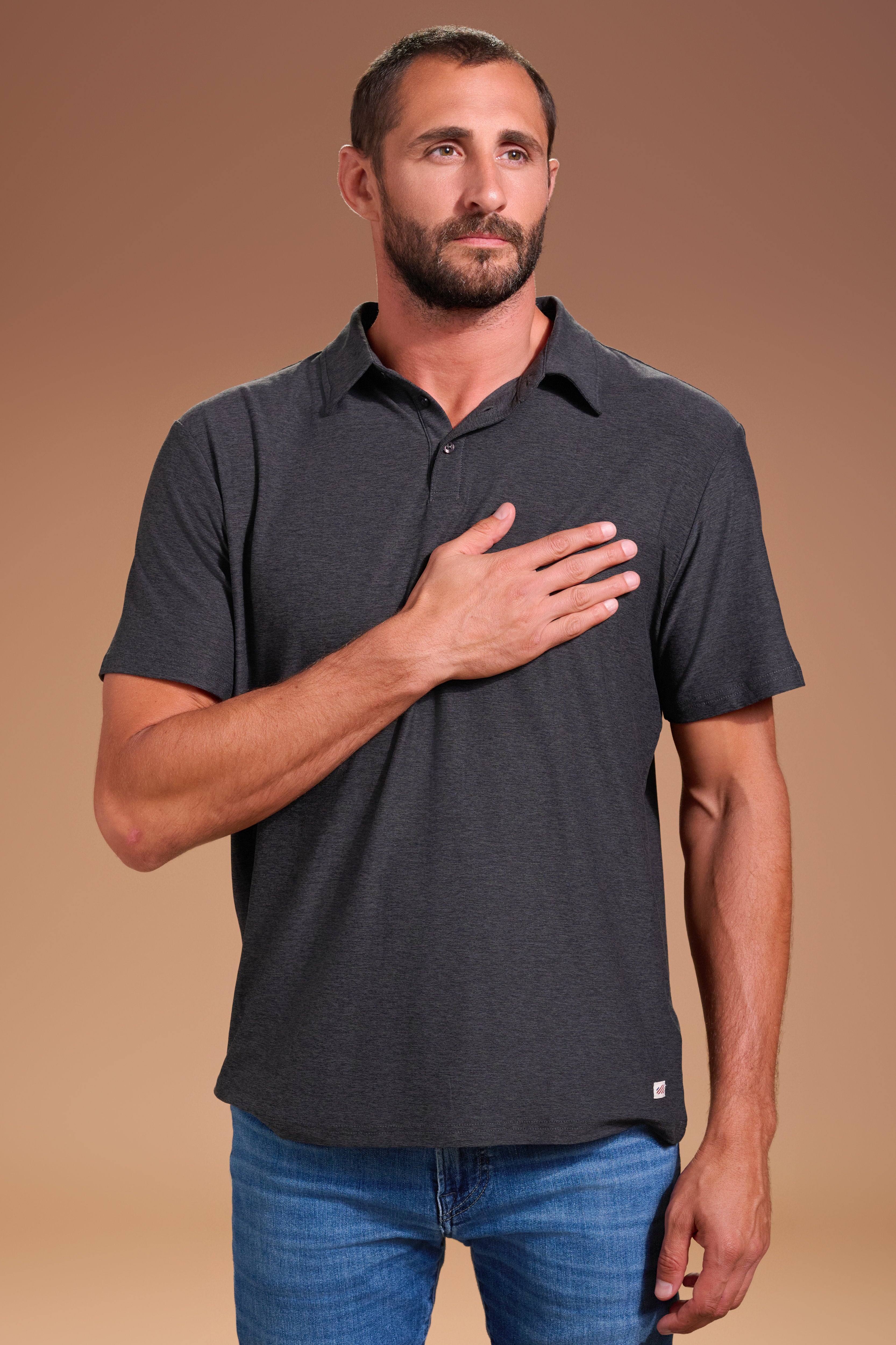 Darn Nice Polo Mens #color_charcoal