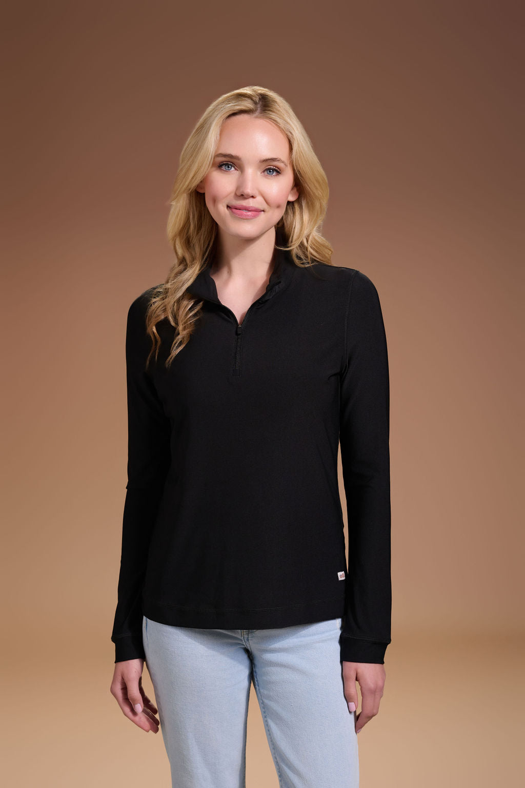 Darn Nice Lightweight Quarter Zip Womens #color_black