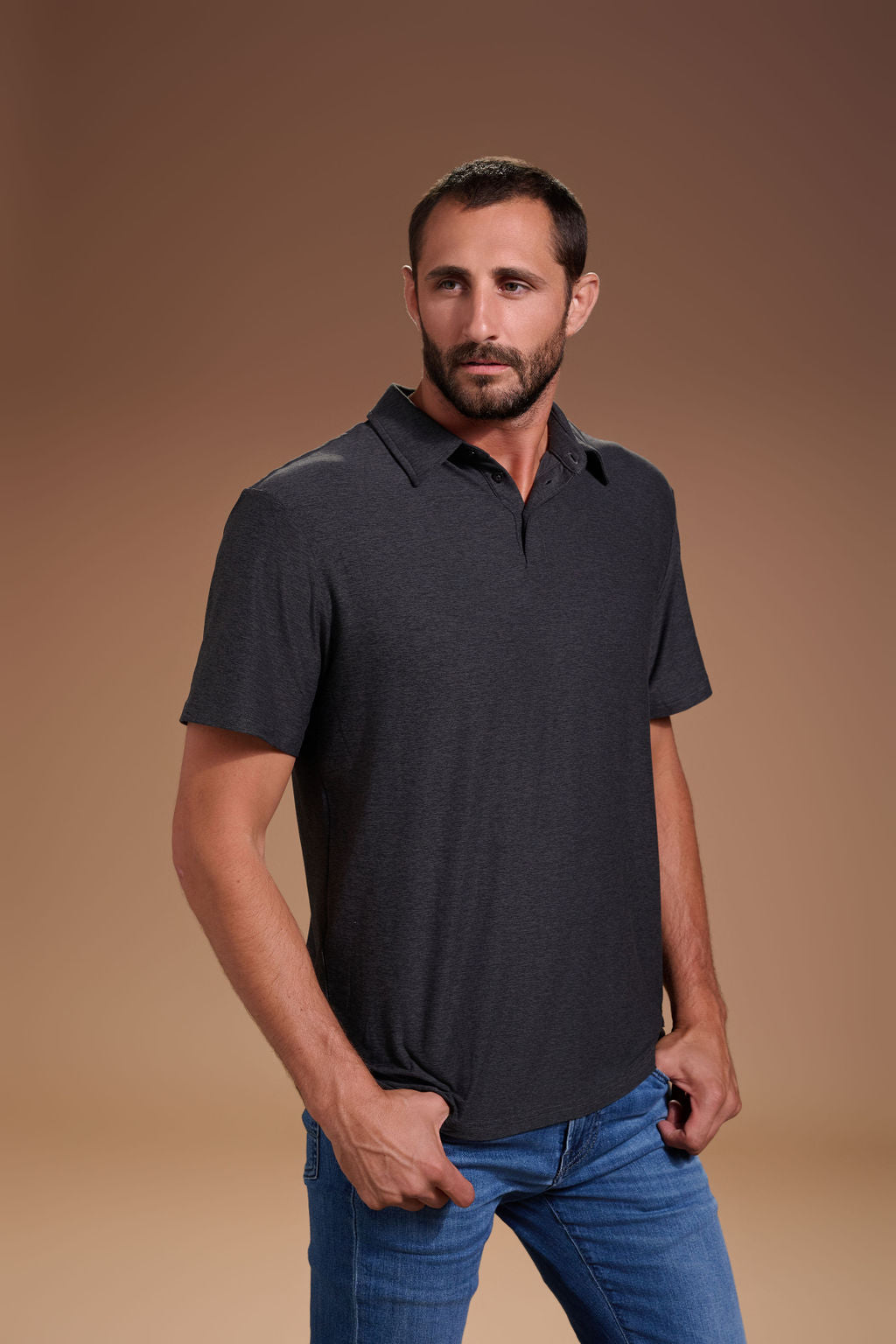 Darn Nice Polo Mens #color_charcoal