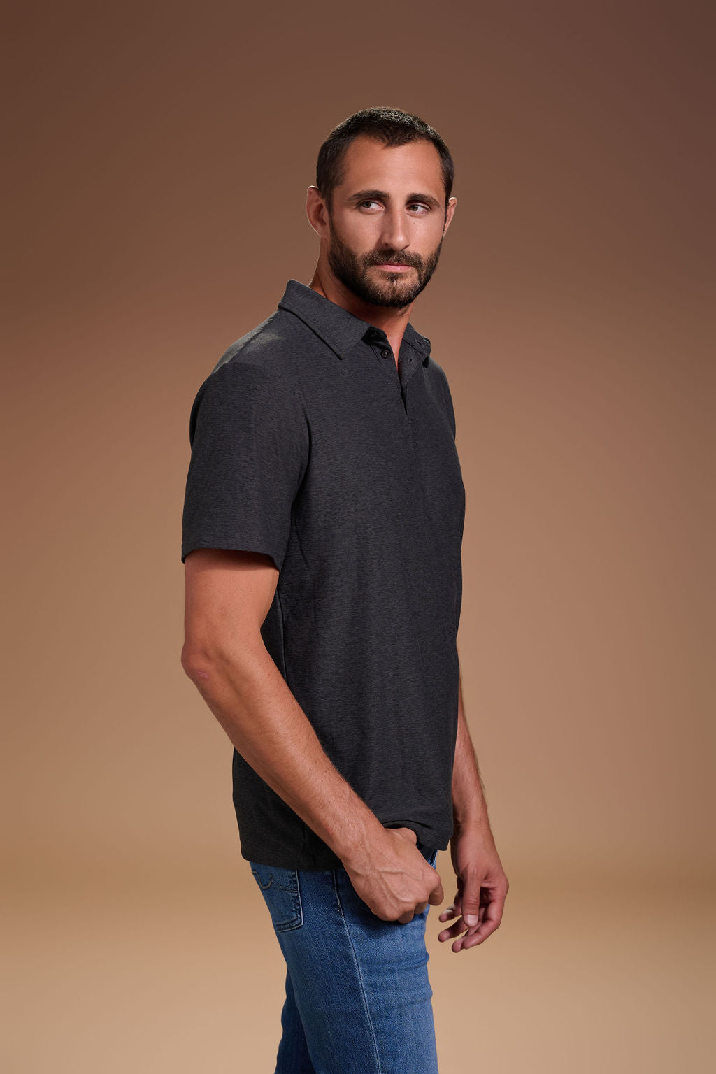 Darn Nice Polo Mens #color_charcoal