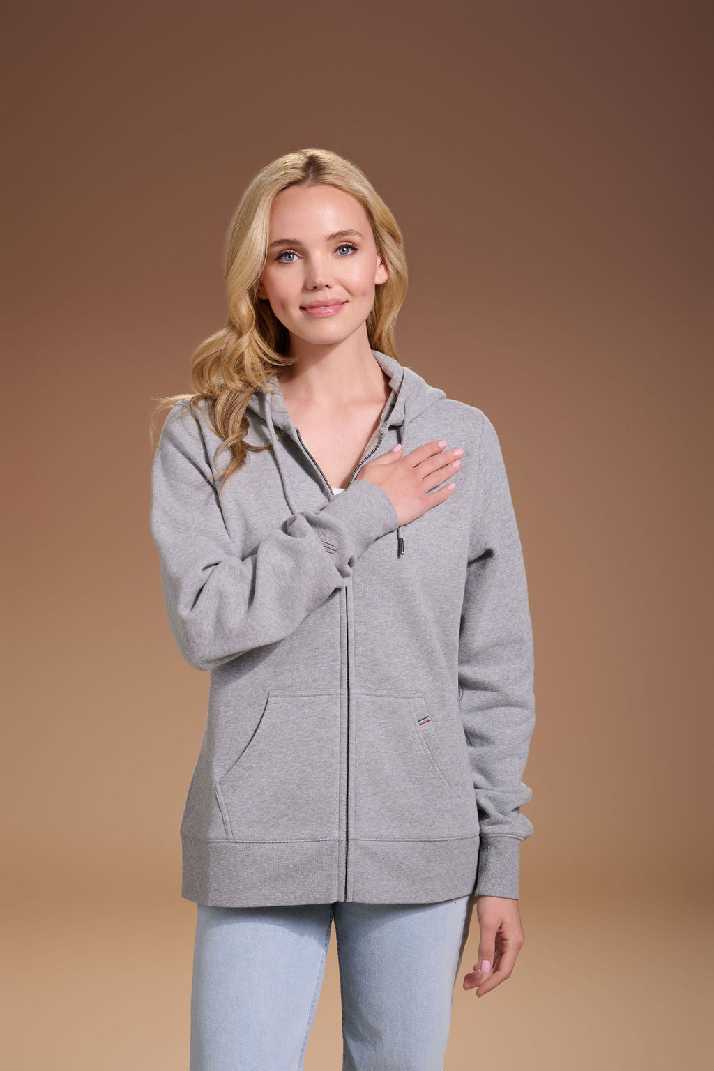 Flagship Full Zip Hoodie Womens #color_light grey