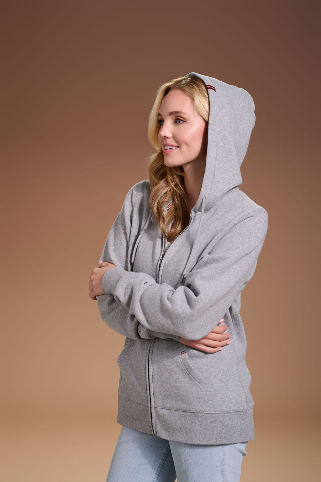 Flagship Full Zip Hoodie Womens #color_light grey