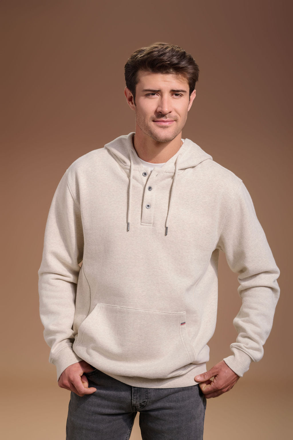 Henley hoodie on sale