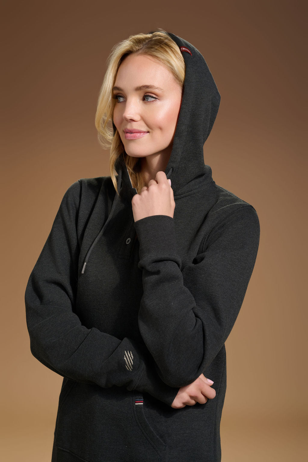 Flagship Henley Hoodie Womens #color_charcoal