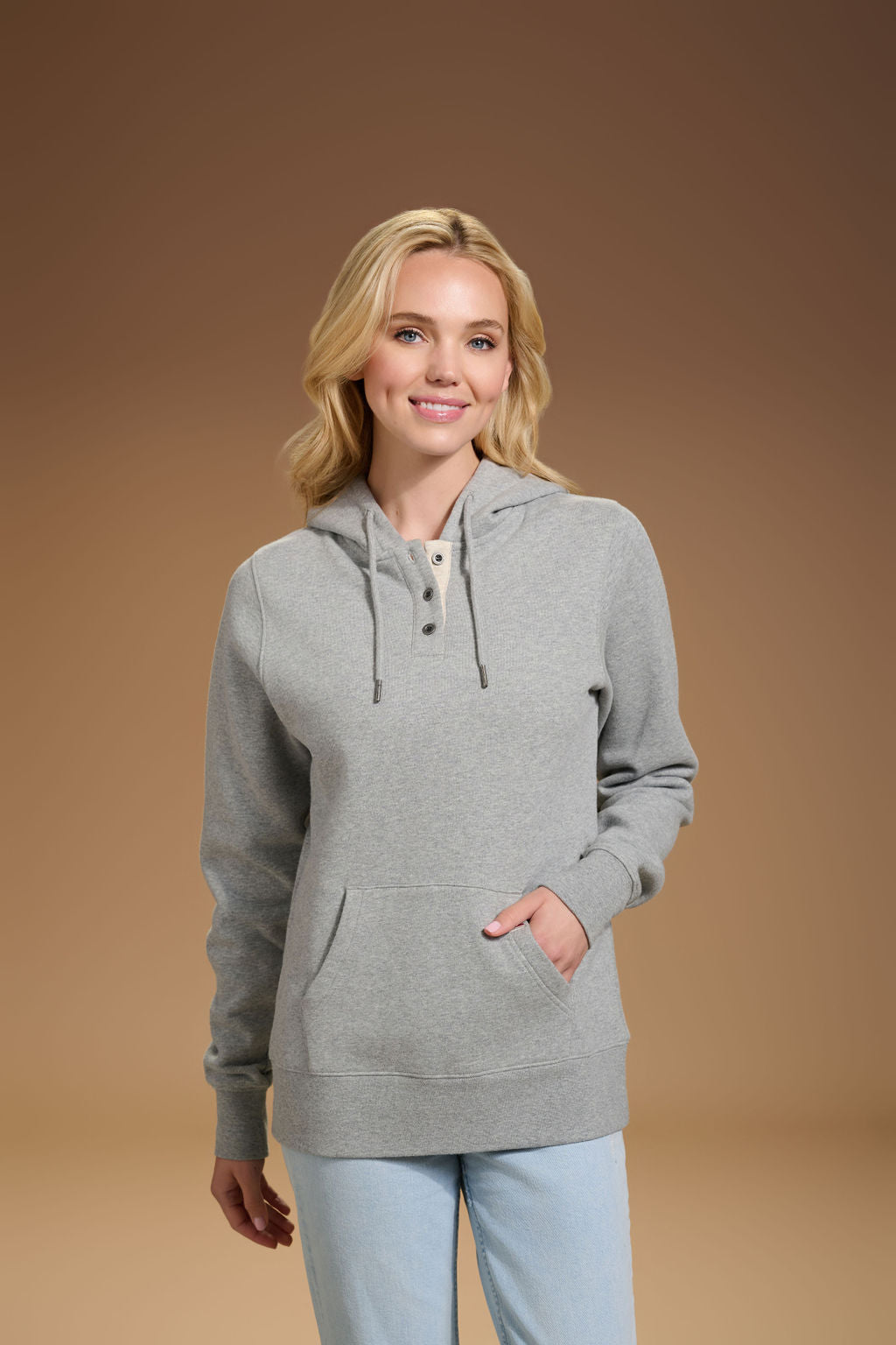 Flagship Henley Hoodie Womens #color_light grey