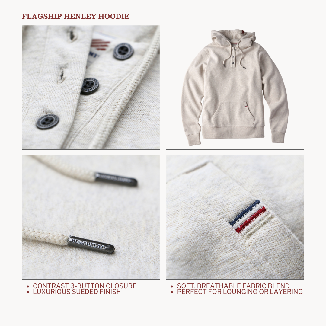 Men's Flagship Henley Hoodie - Branded