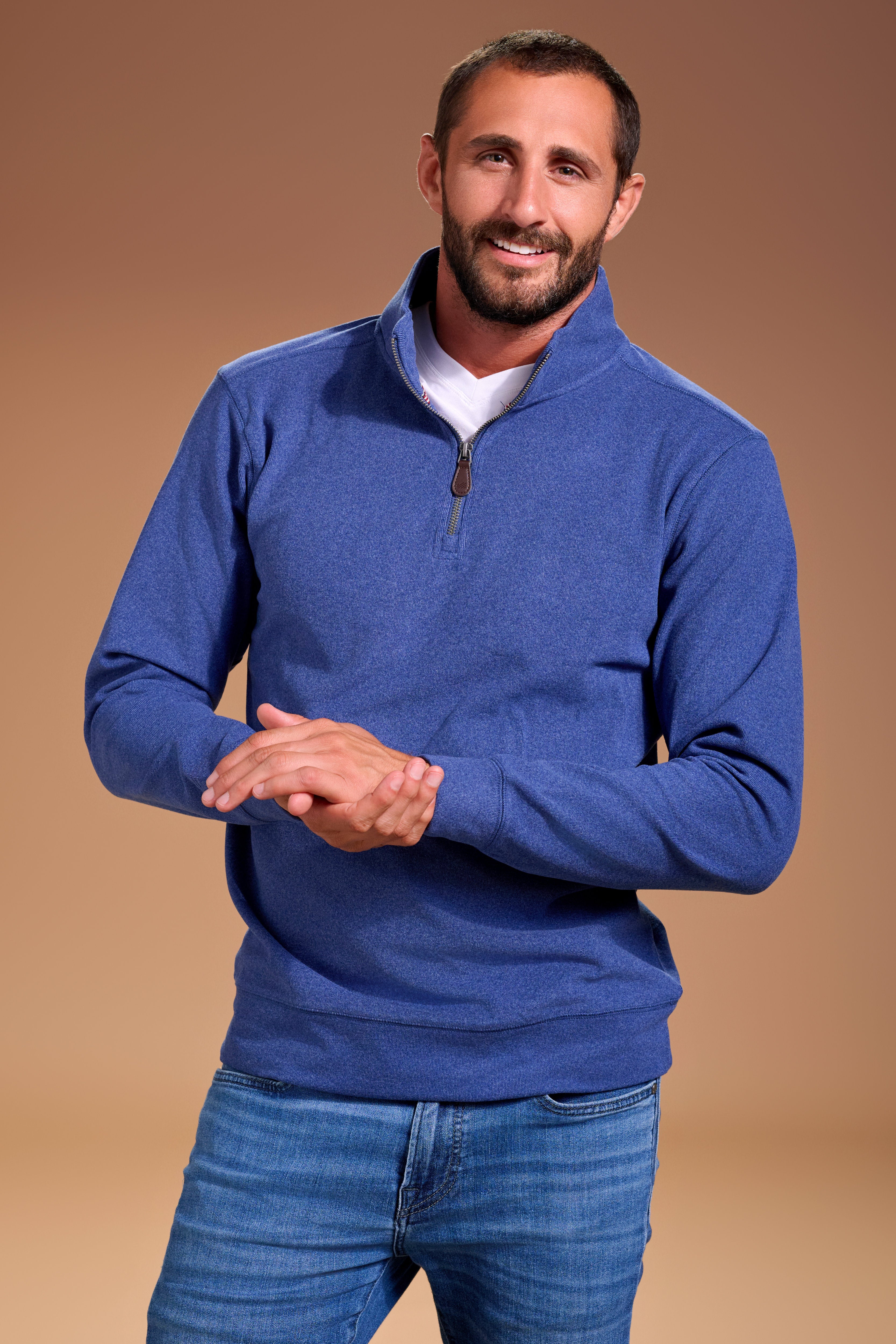 Raider Quarter Zip Mens #color_vintage navy