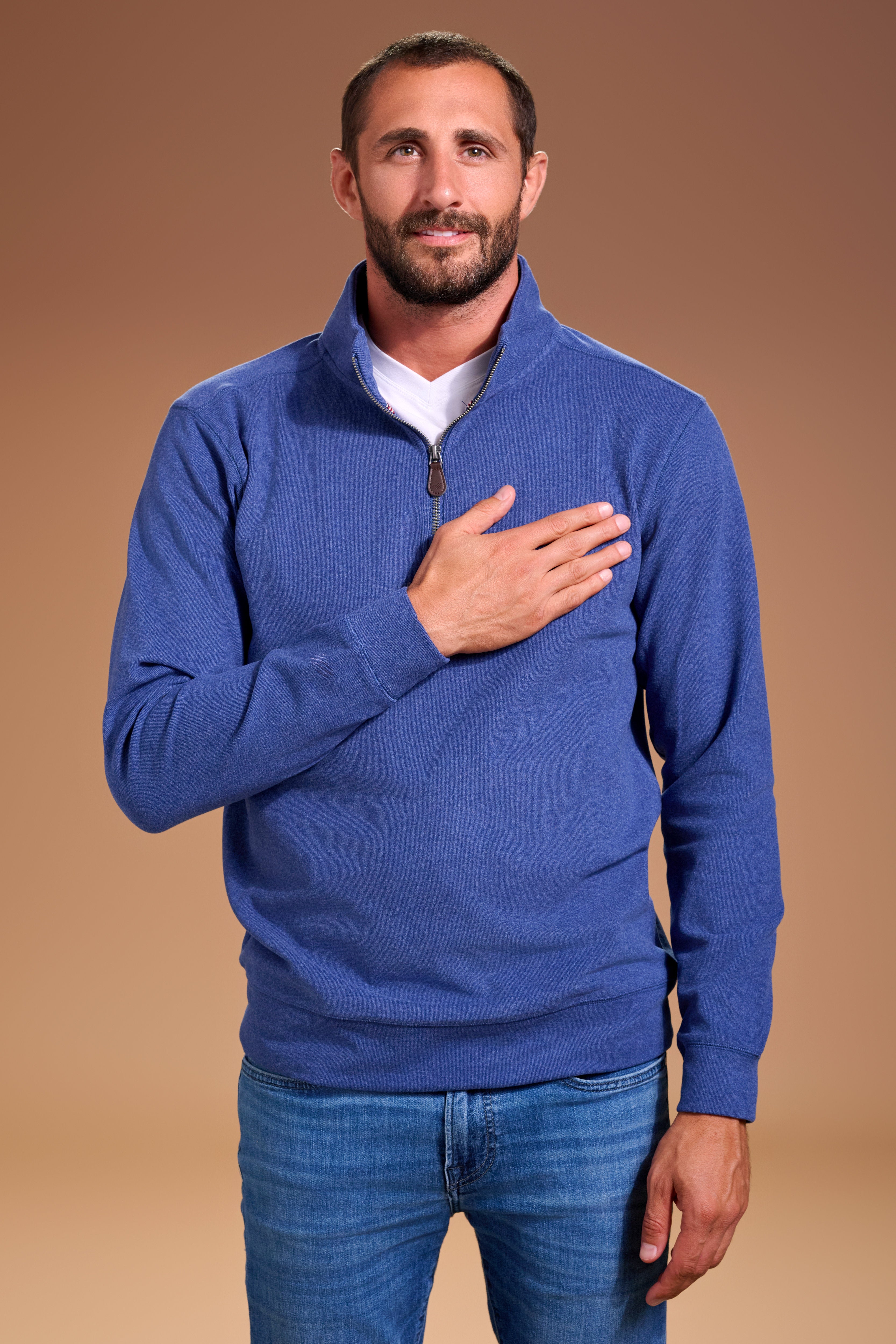 Raider Quarter Zip Mens #color_vintage navy