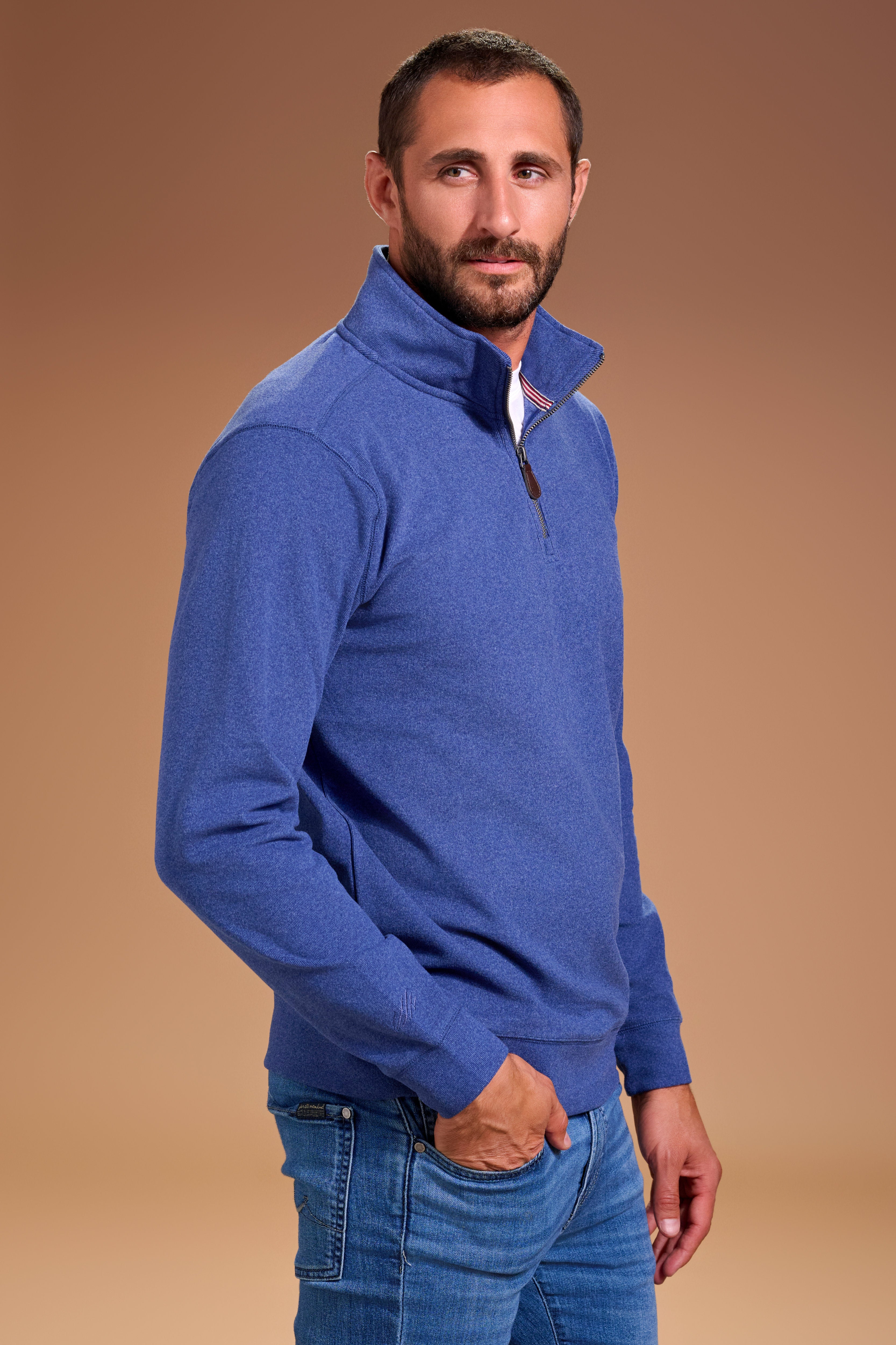 Raider Quarter Zip Mens #color_vintage navy