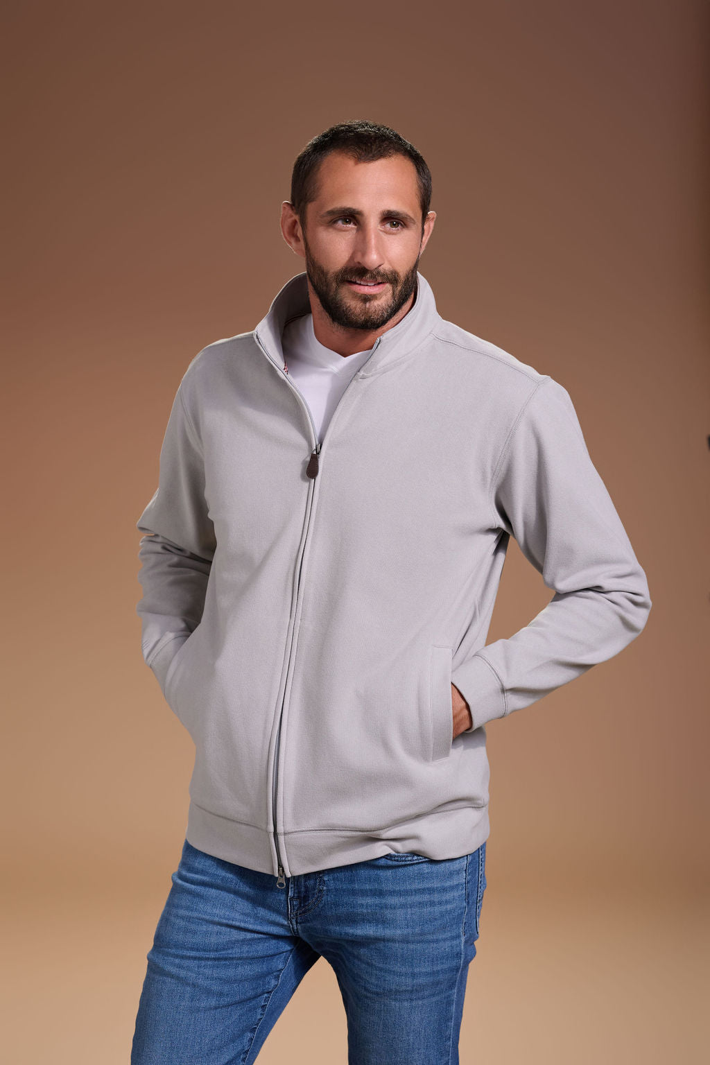 Raider Full Zip Mens #color_light grey