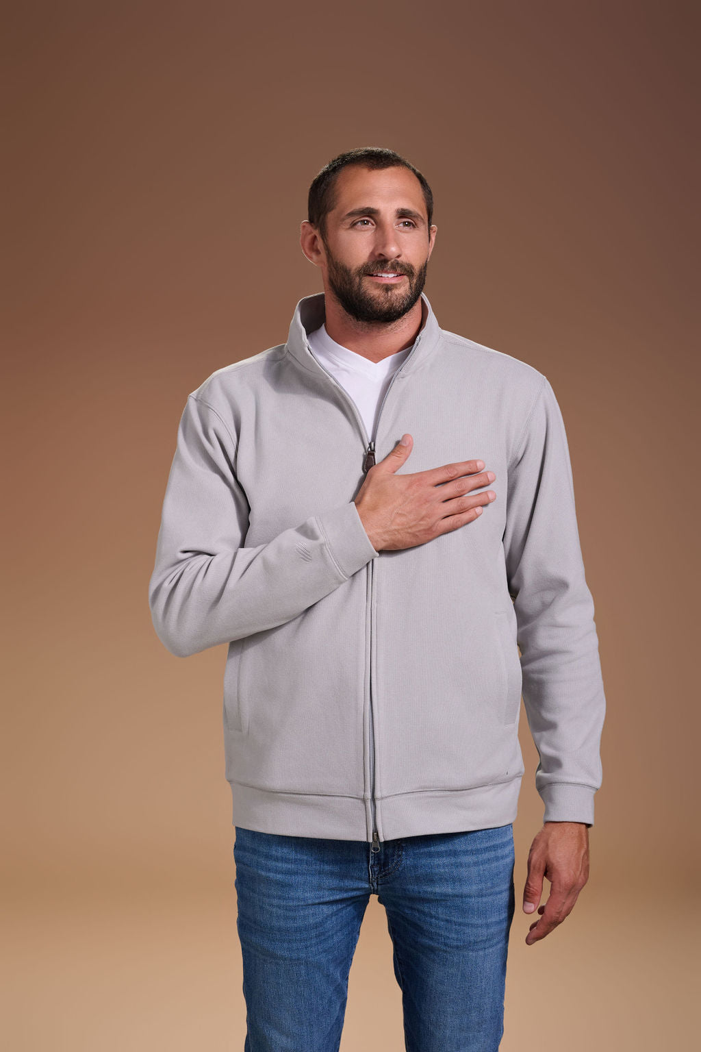 Raider Full Zip Mens #color_light grey