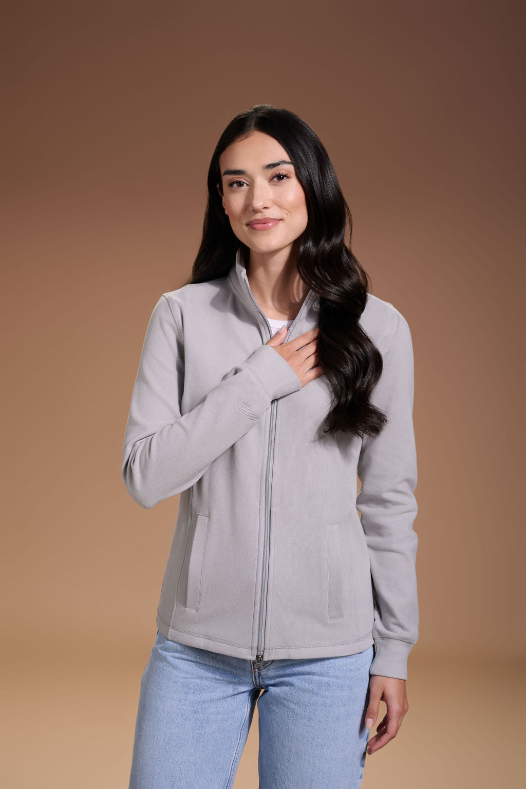 Raider Full Zip Womens #color_light grey