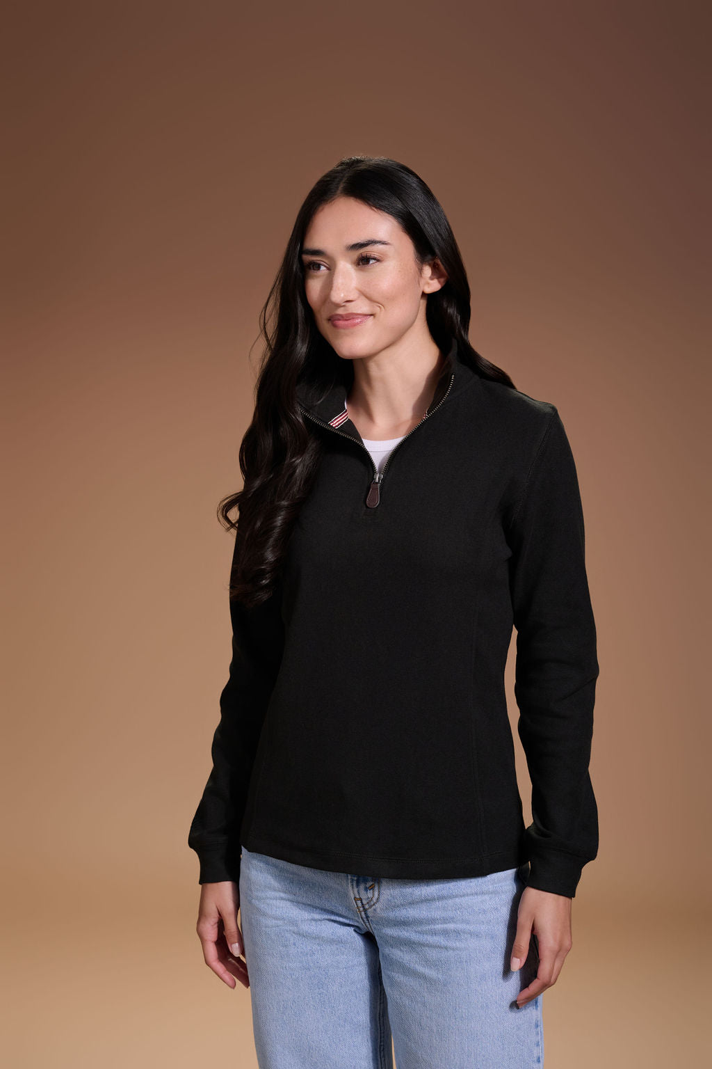 Raider Quarter Zip Womens #color_black