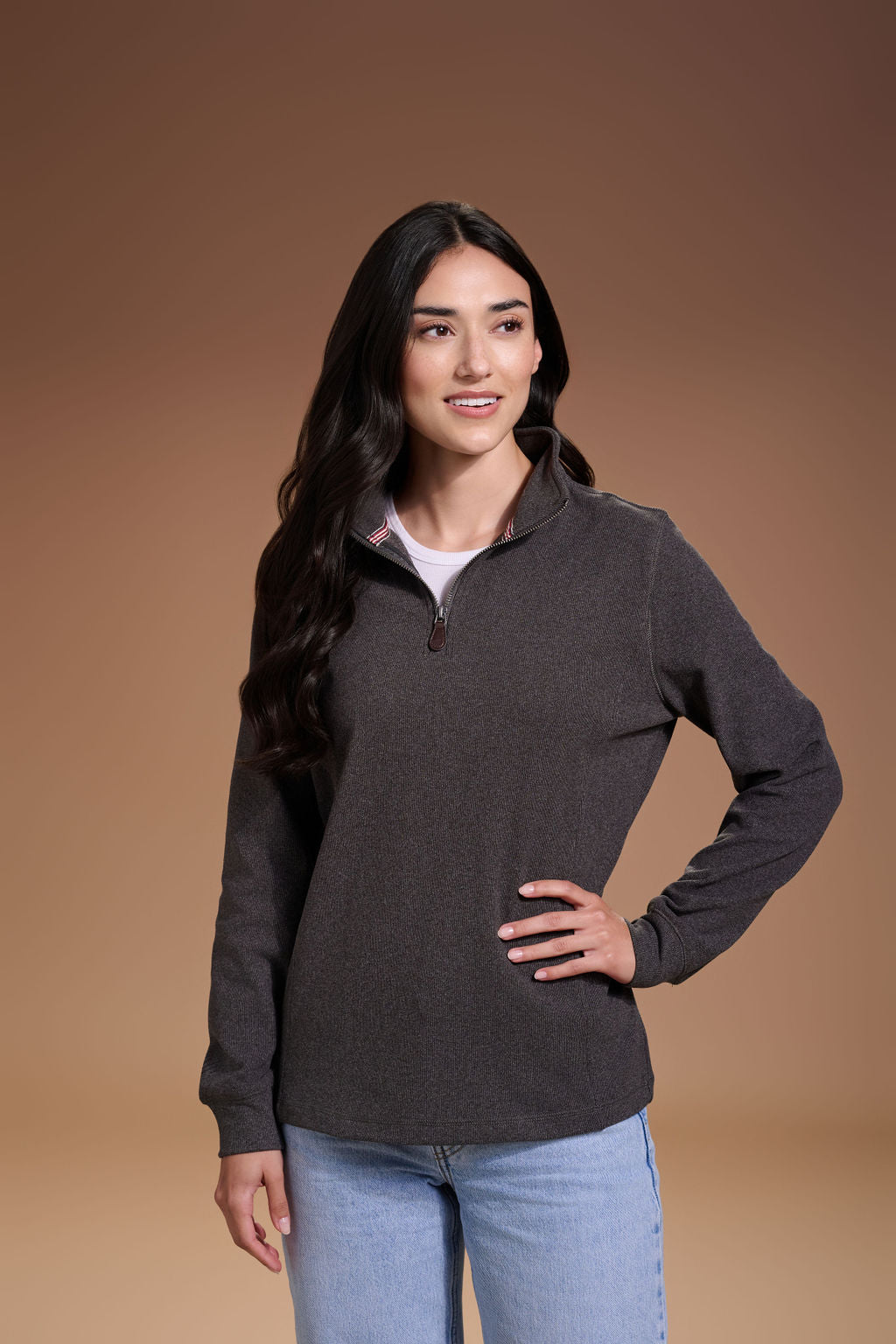 Raider Quarter Zip Womens #color_charcoal