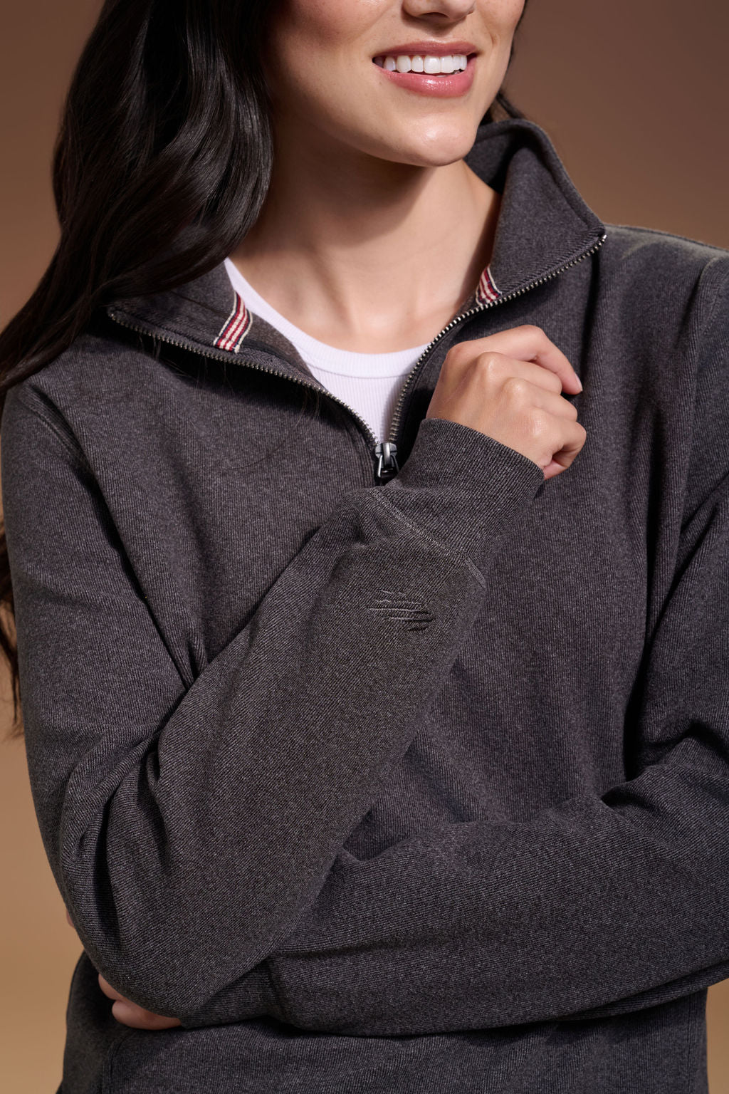 Raider Quarter Zip Womens #color_charcoal