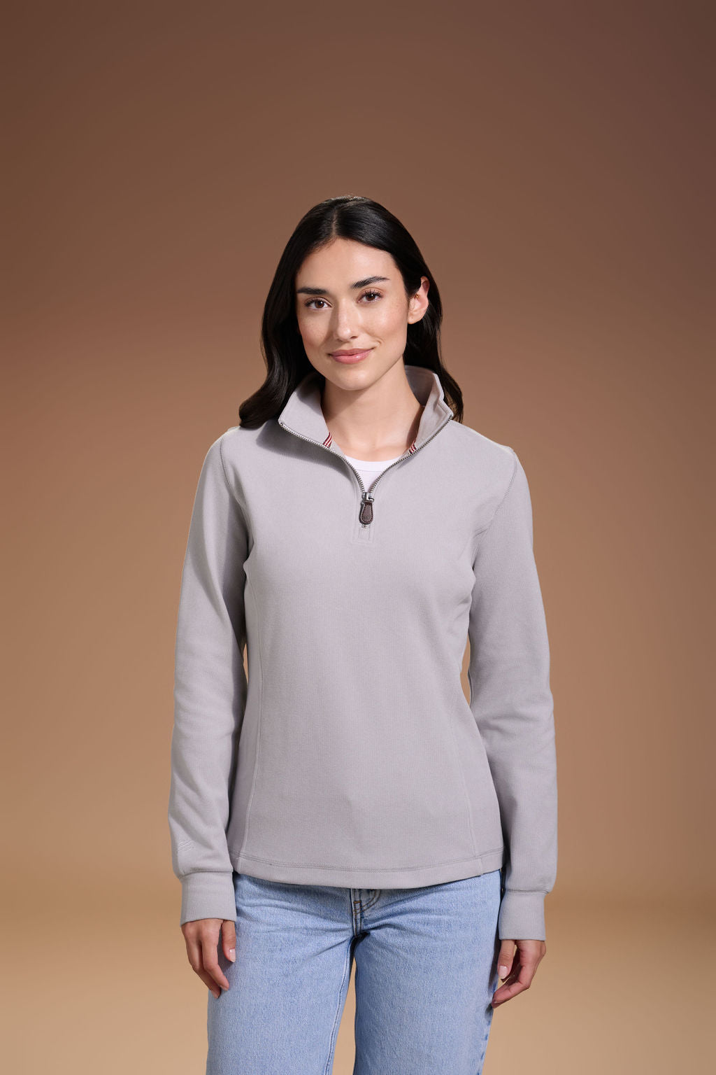 Raider Quarter Zip Womens #color_light grey