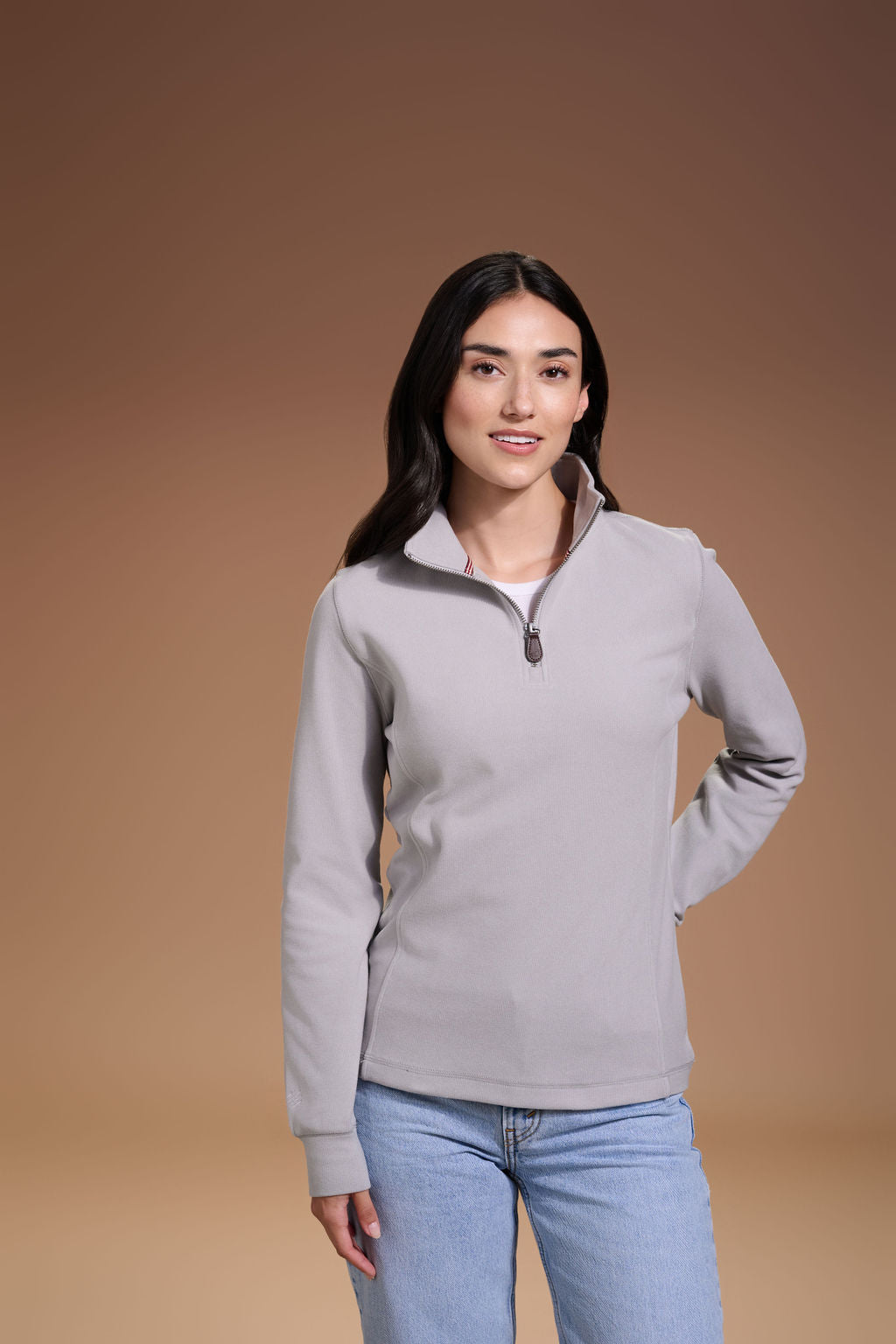 Raider Quarter Zip Womens #color_light grey